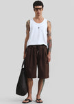 Esher Denim Bermuda Shorts - Brown
