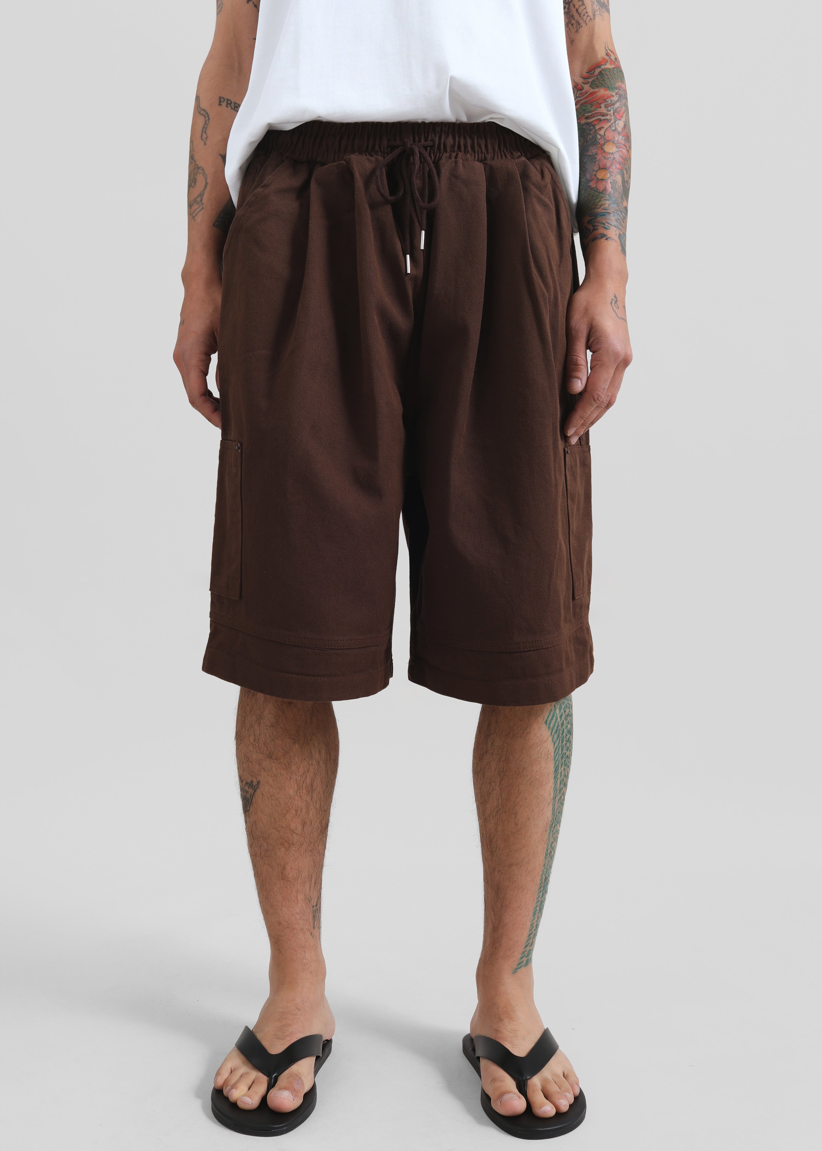 Esher Denim Bermuda Shorts - Brown - 4