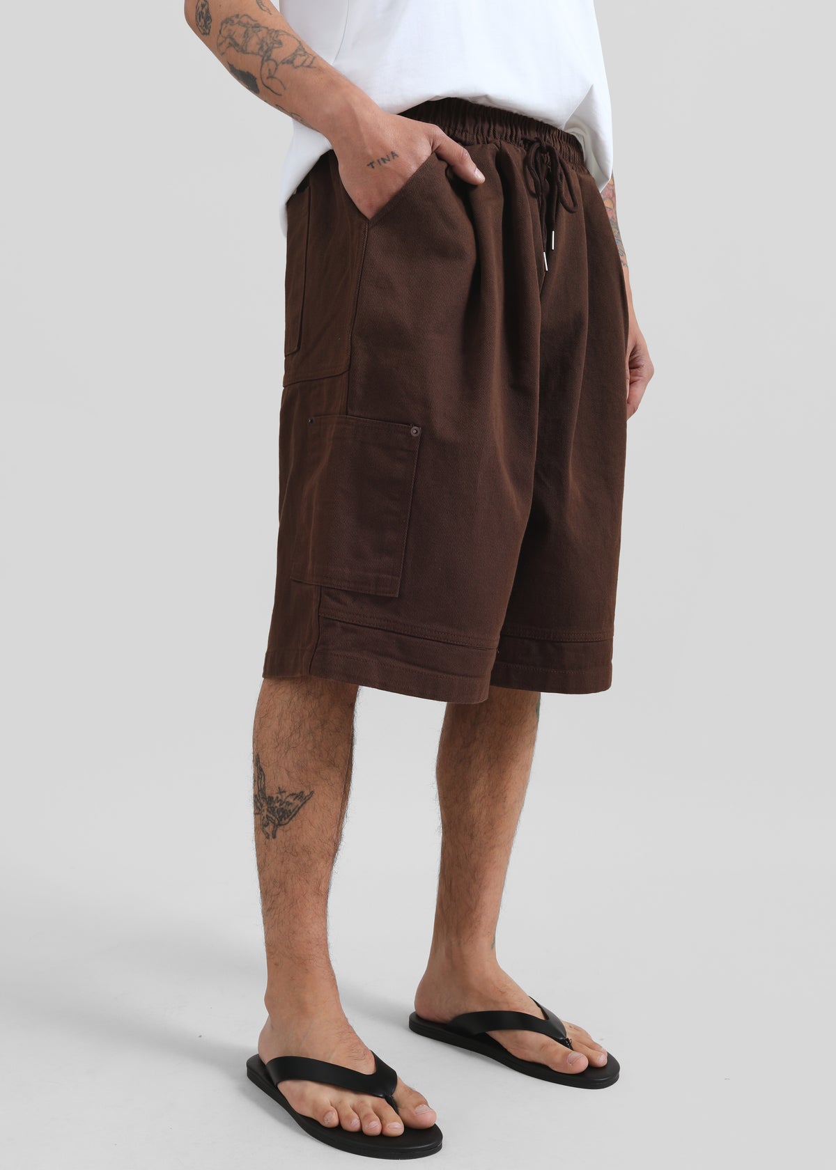 Esher Denim Bermuda Shorts - Brown - 2