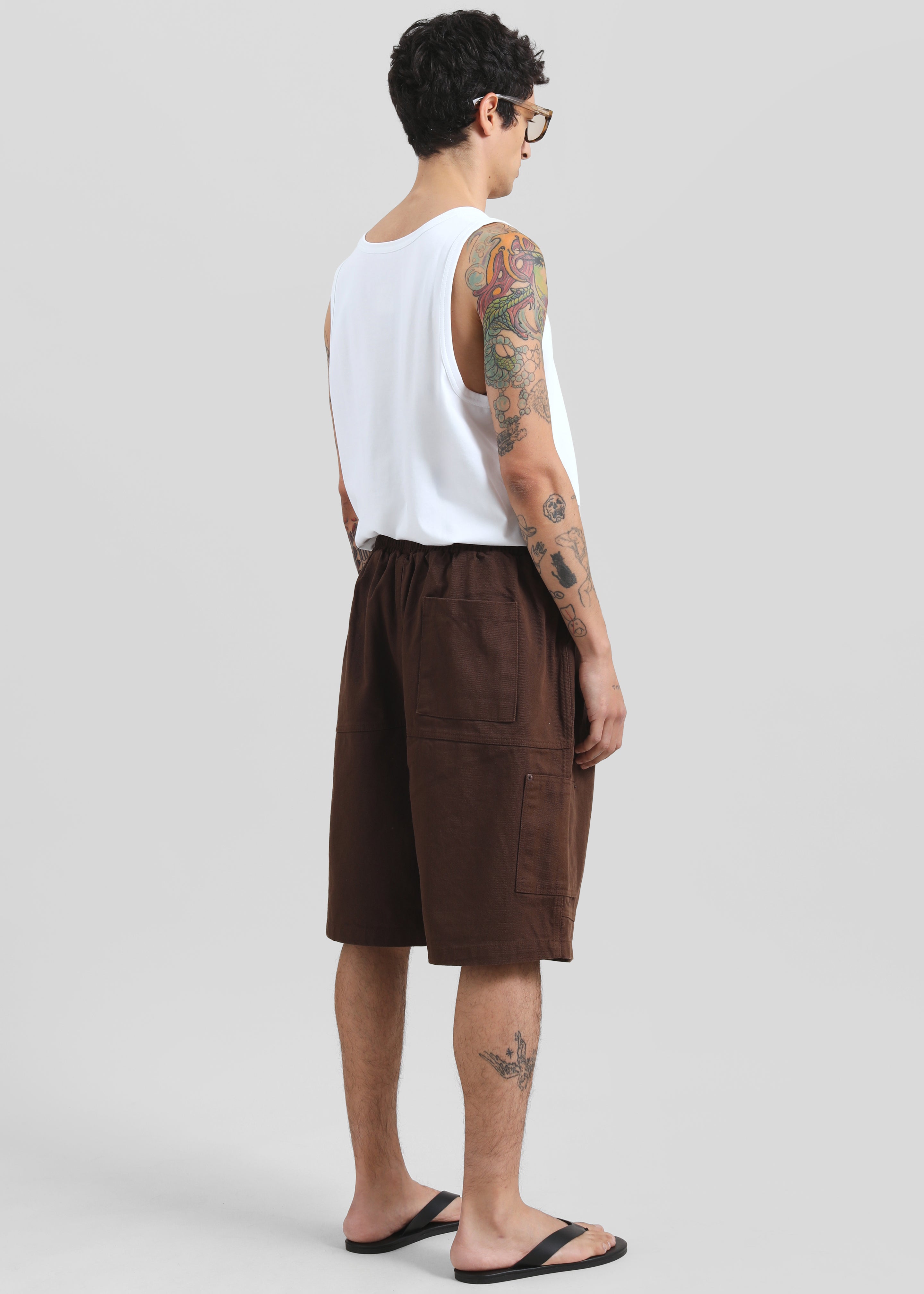 Esher Denim Bermuda Shorts - Brown - 5