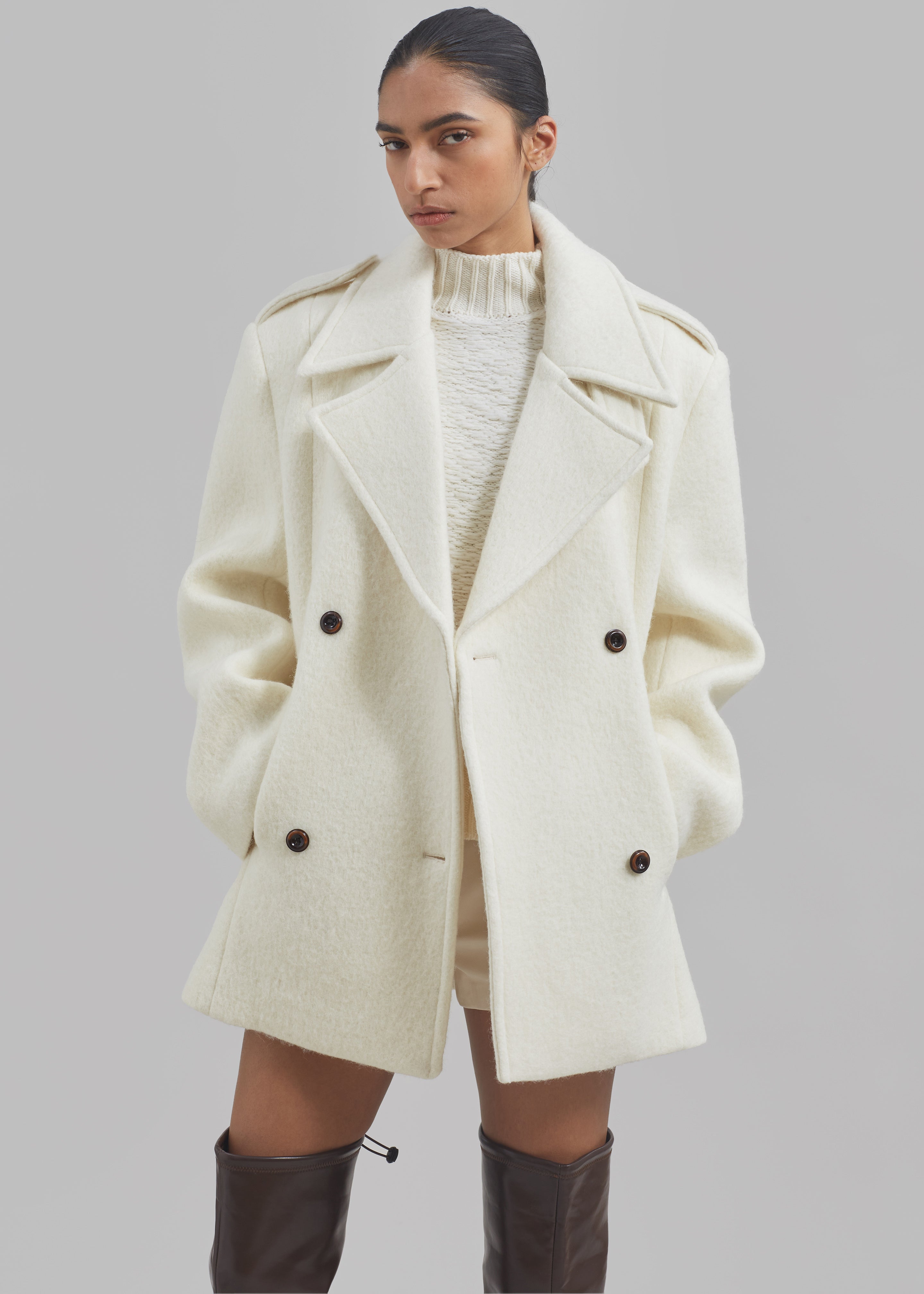 Esmae Wool Coat - White - 9
