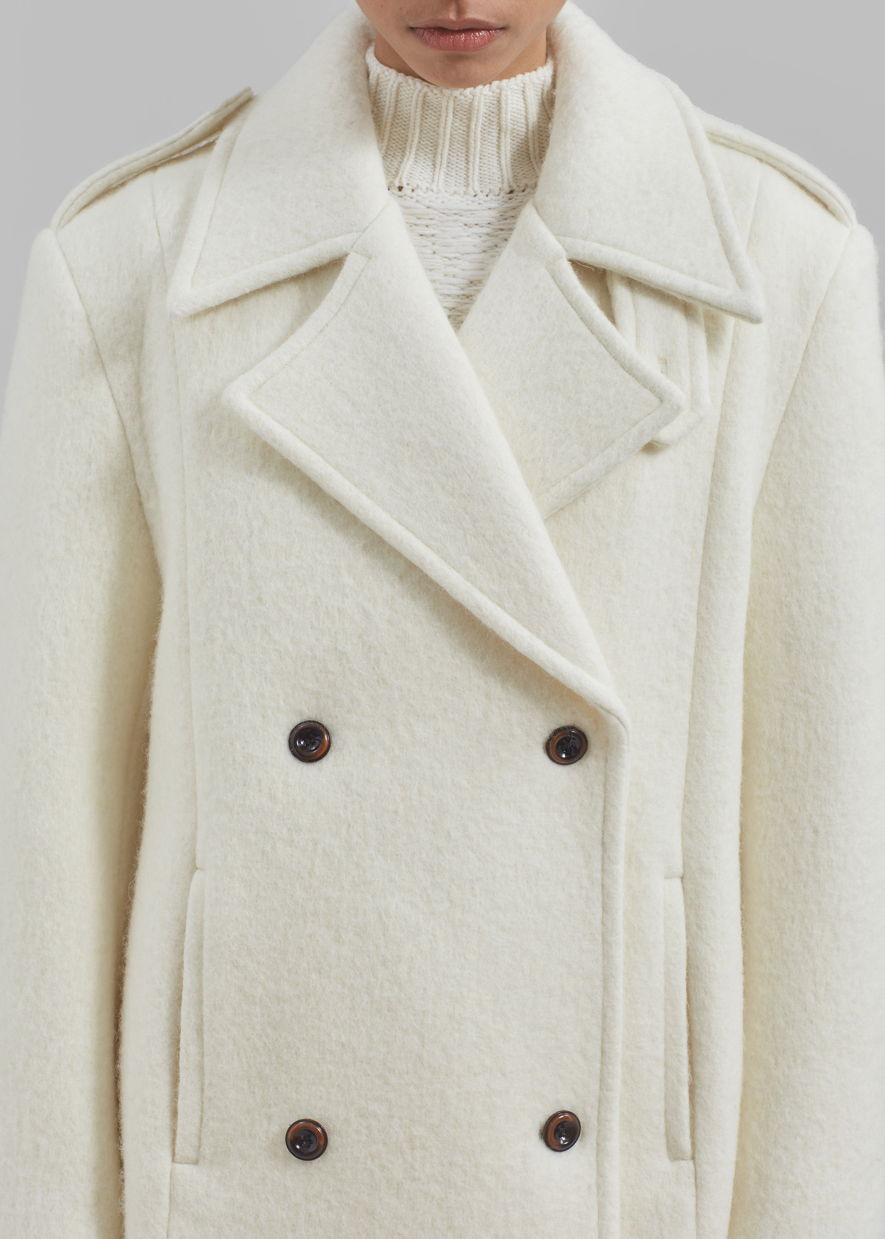 Esmae Wool Coat - White - 10