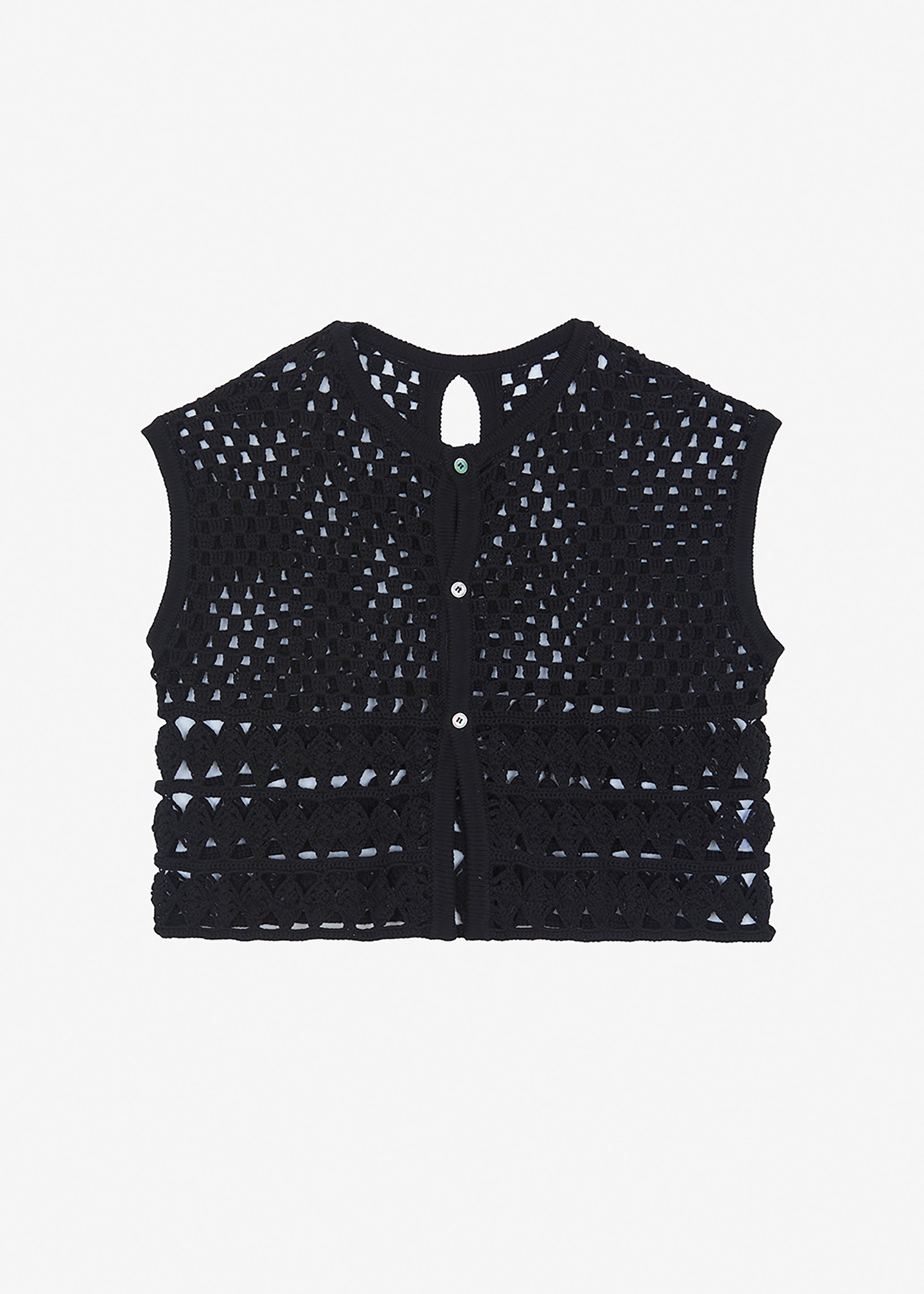 Esme Crochet Vest - Black - 7