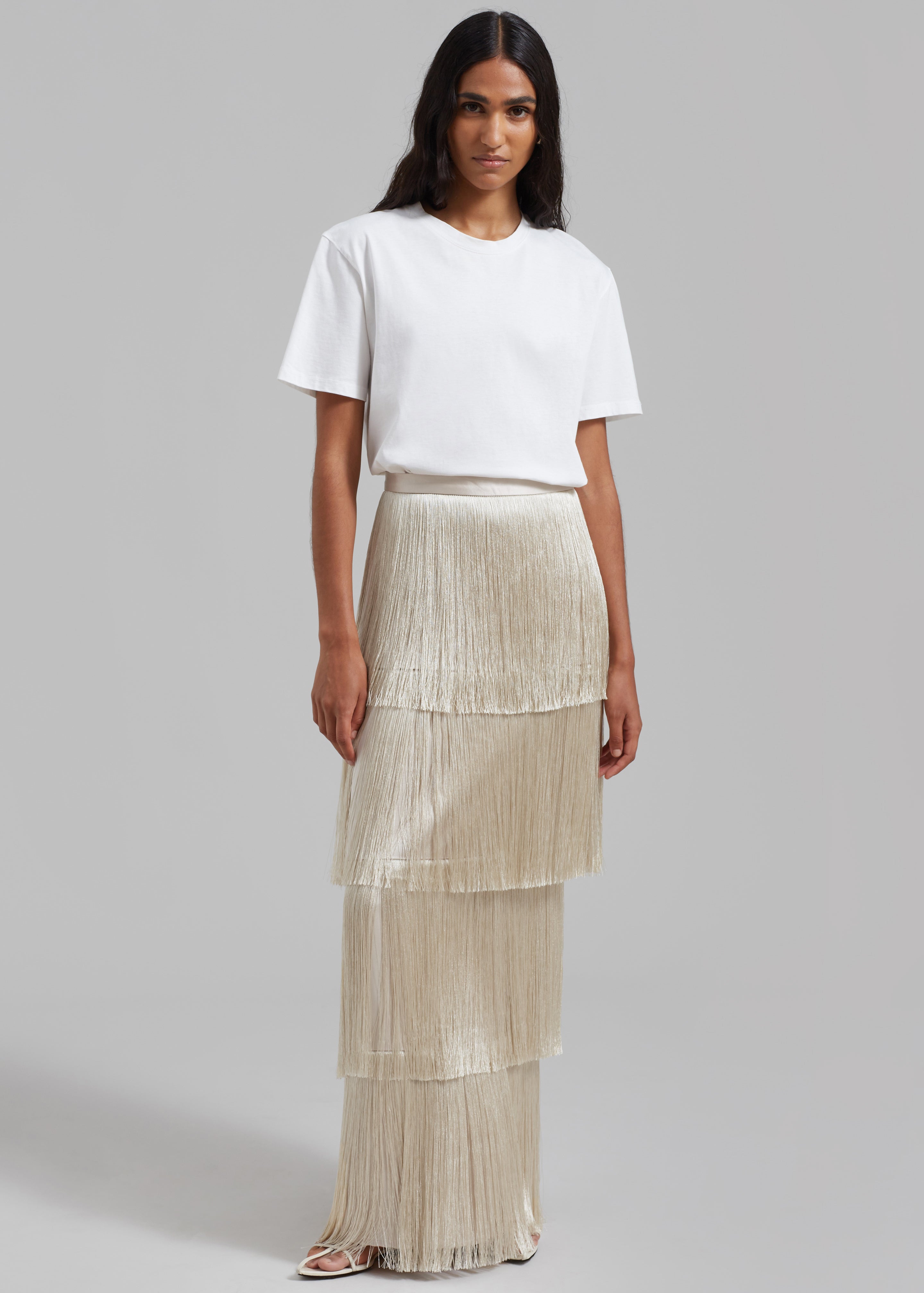 Esse Studios Mono Fringe Skirt - Oyster