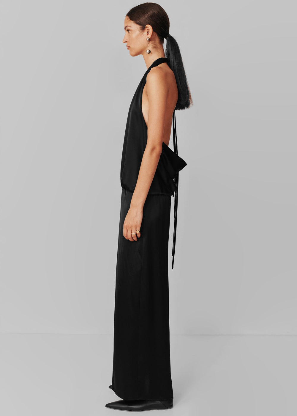 Esse Studios Mono Halter Dress - Black - 1