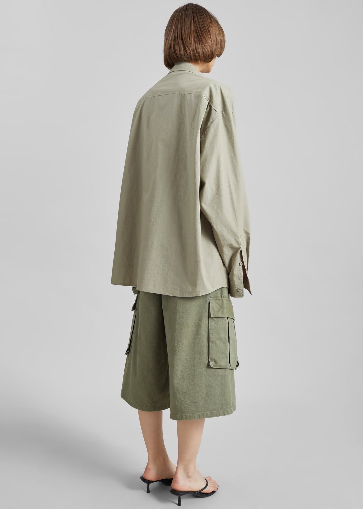 Eston Cotton Oversized Shirt - Sage - 7