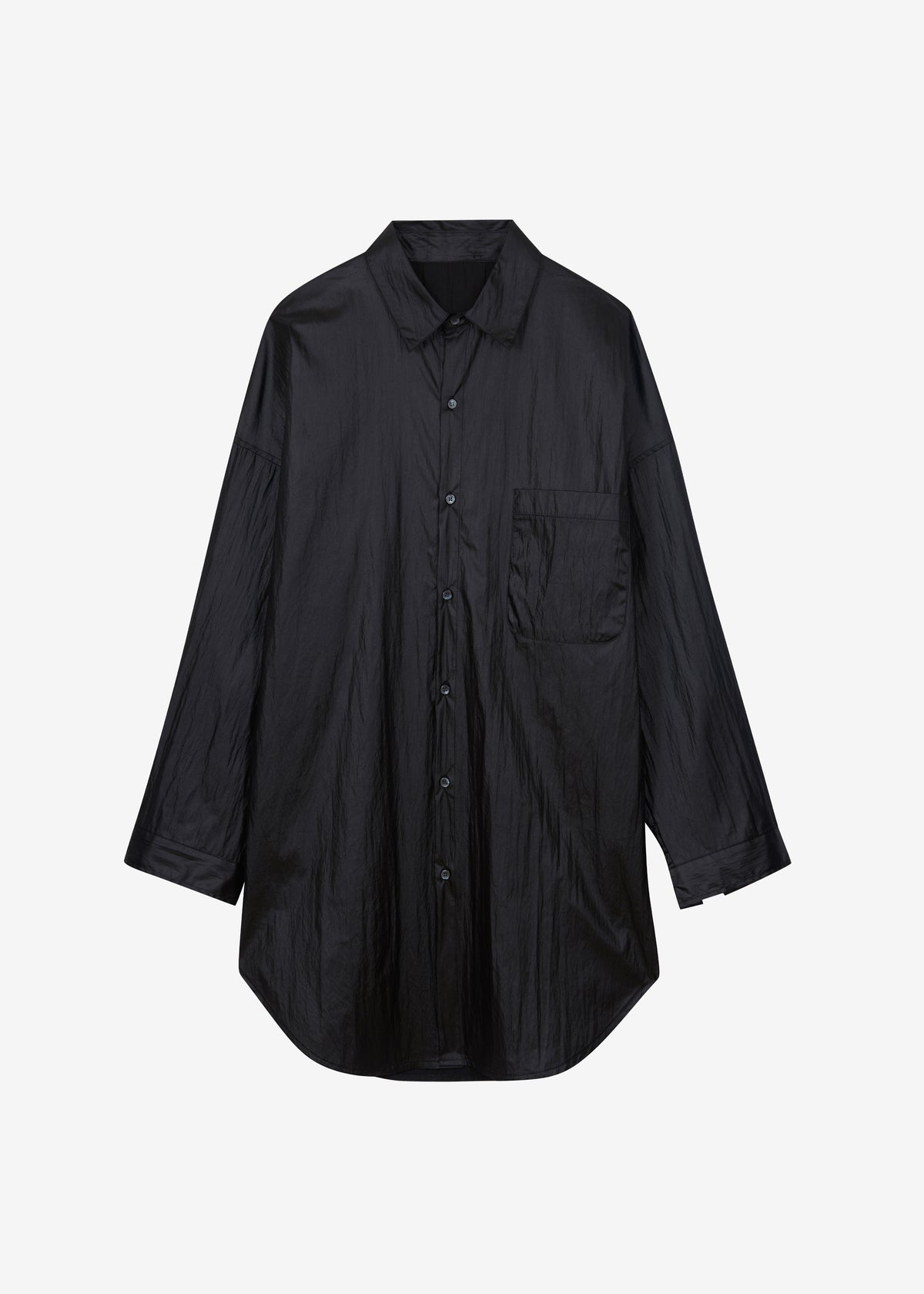 Etah Lustrous Oversized Shirt - Black - 6