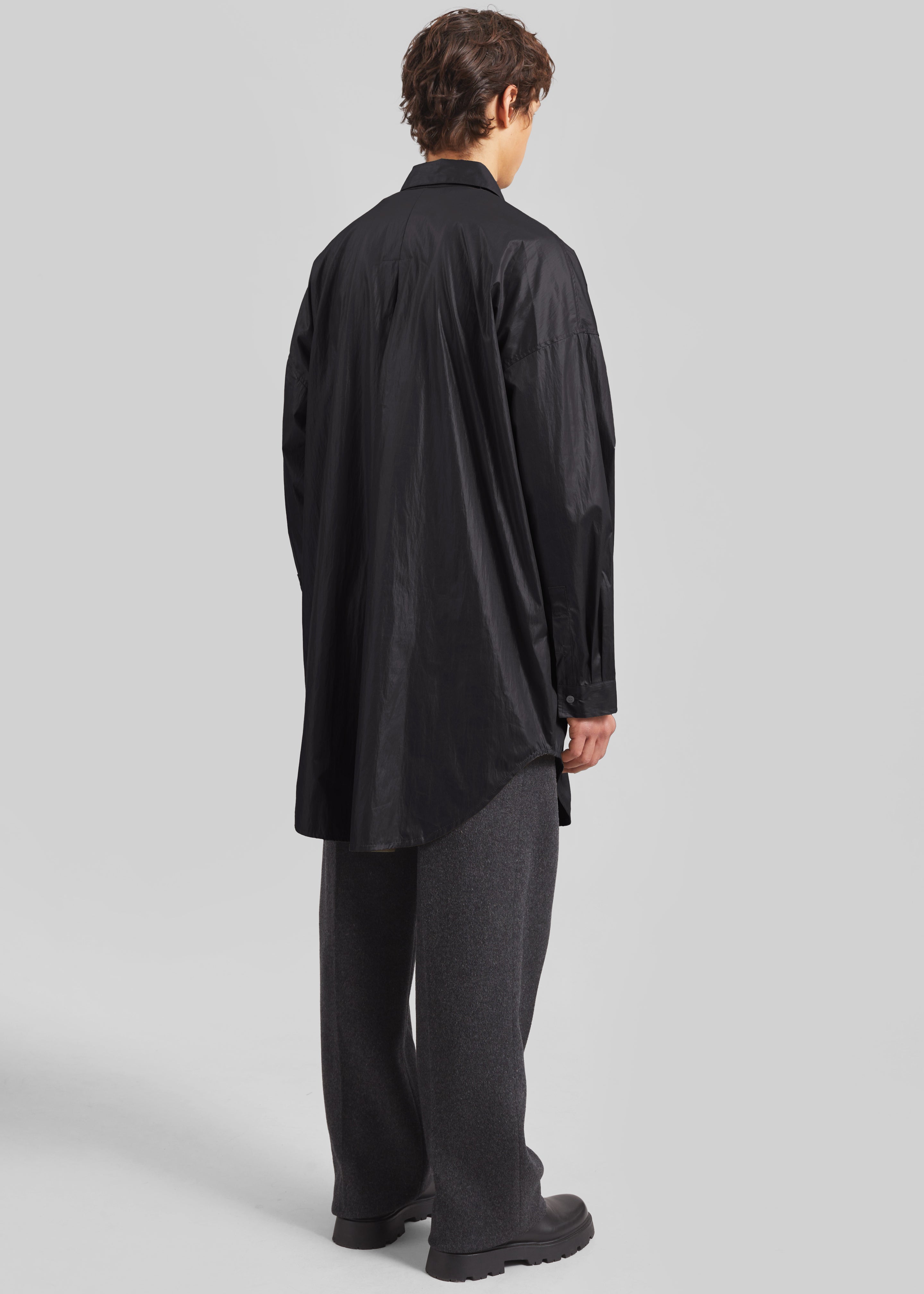 Etah Lustrous Oversized Shirt - Black - 5