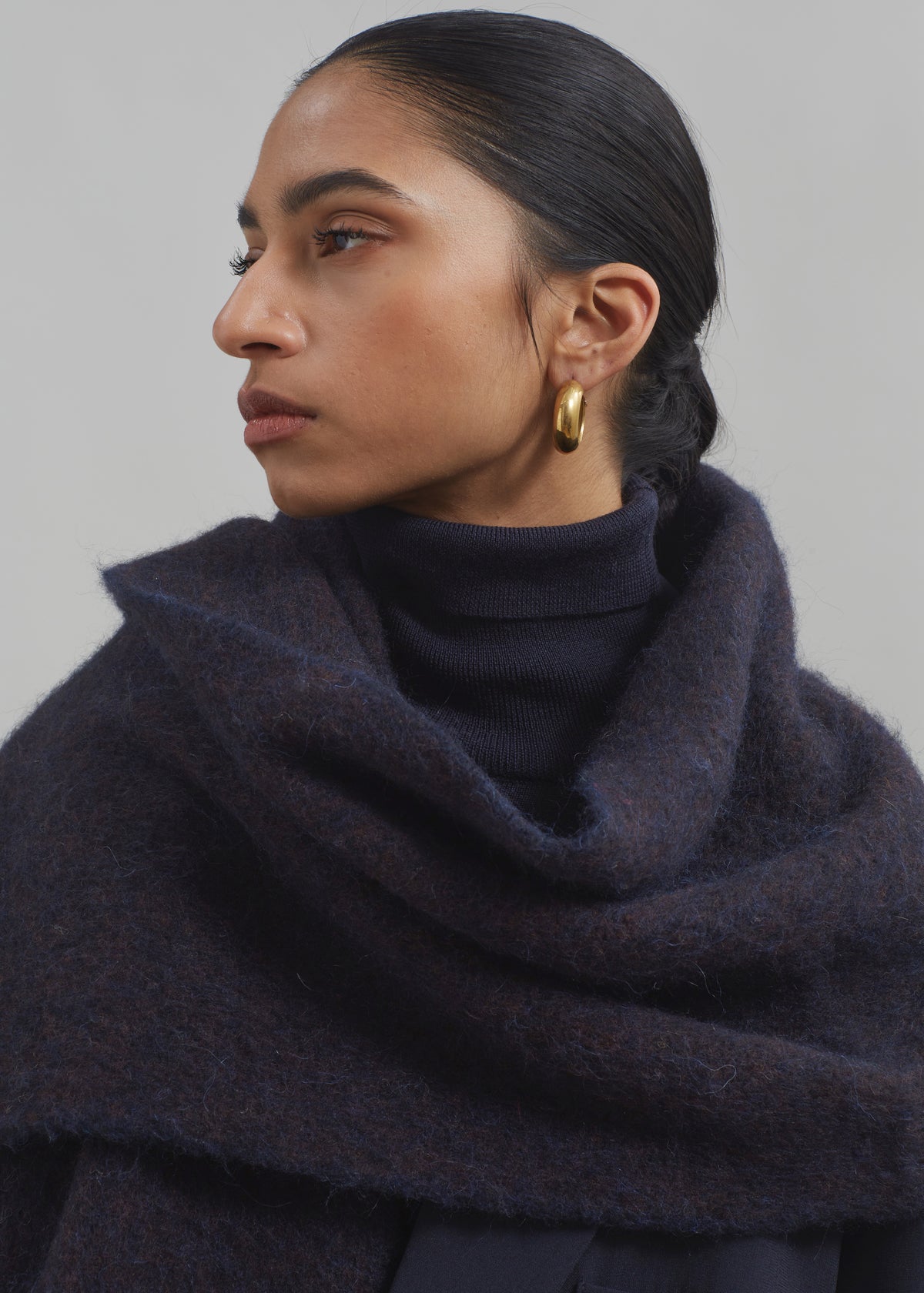 Etta Wool Scarf - Navy - 4