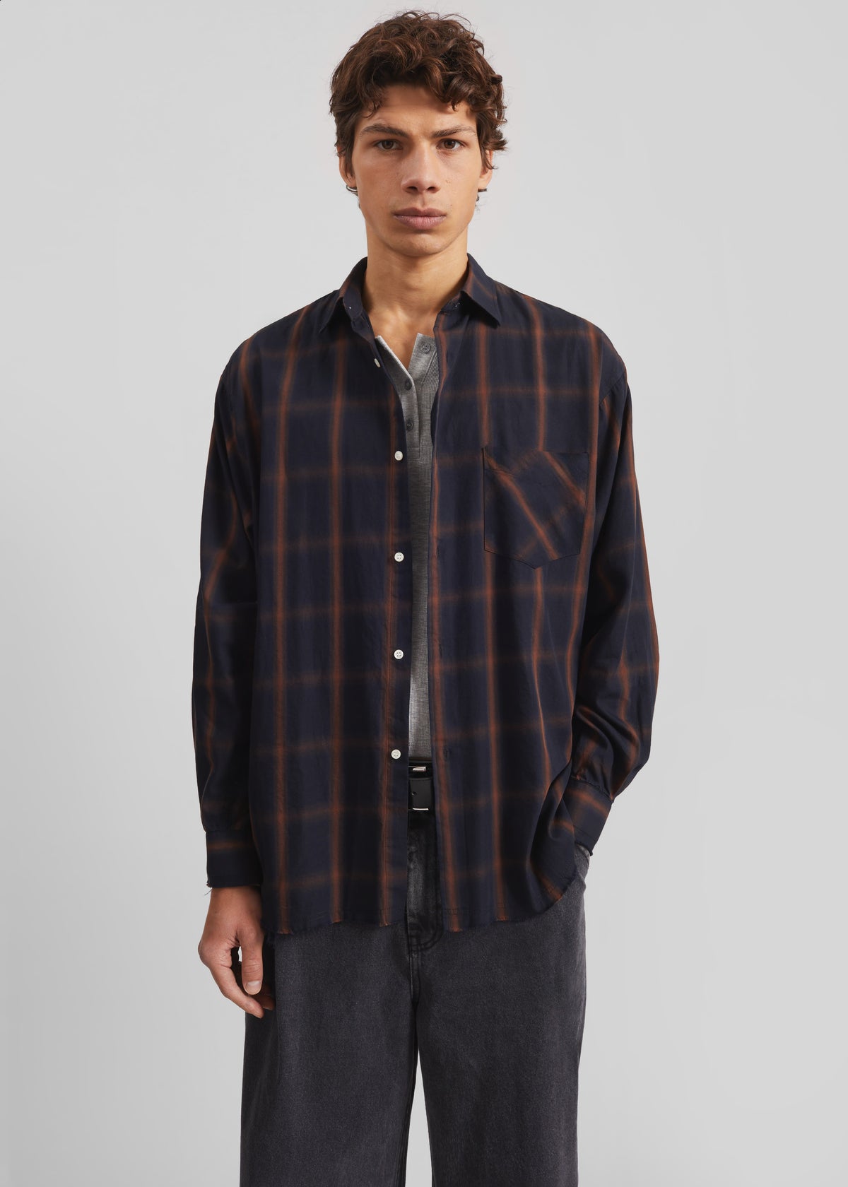 Evald Shirt - Navy Plaid - 3
