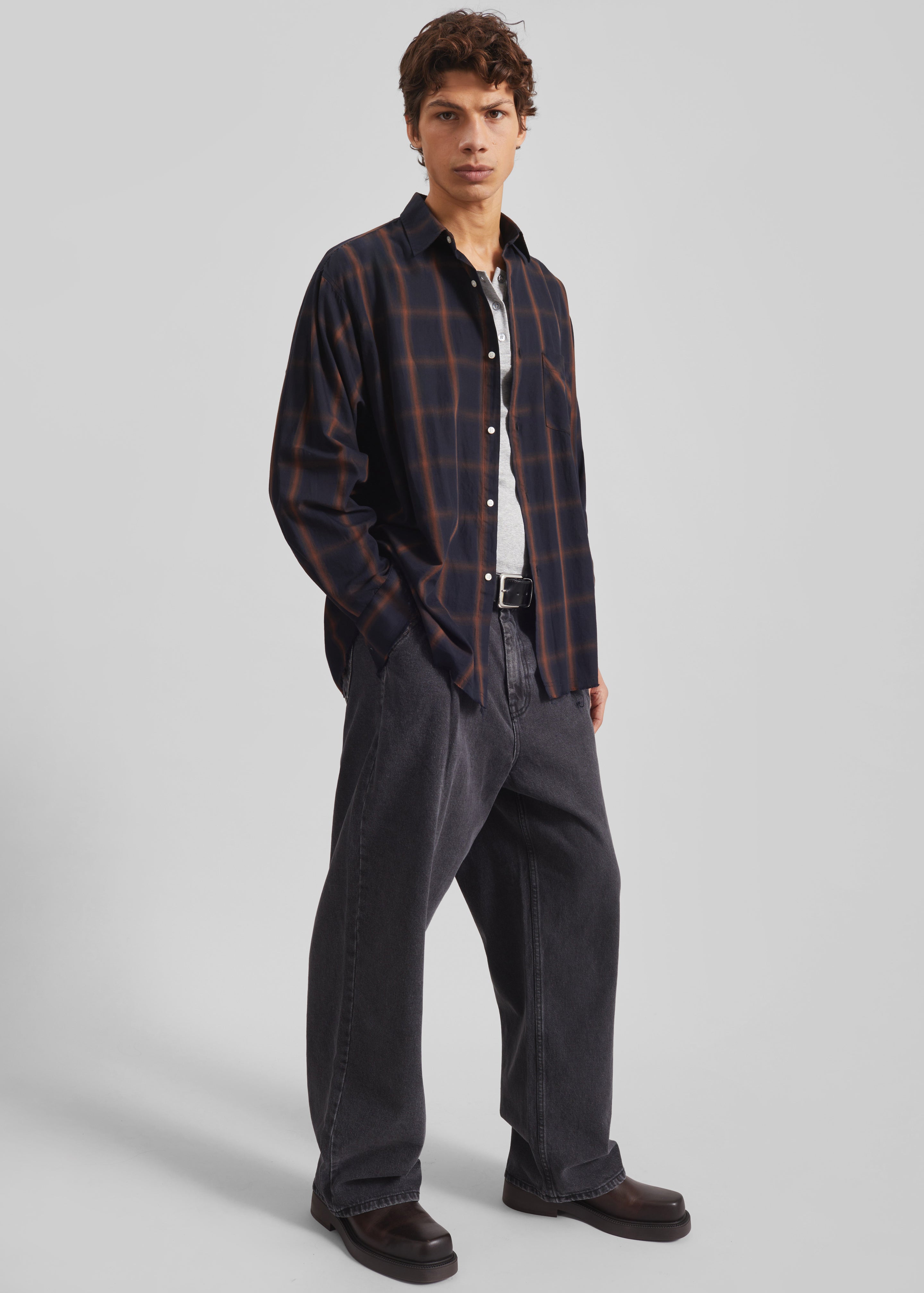 Evald Shirt - Navy Plaid - 6
