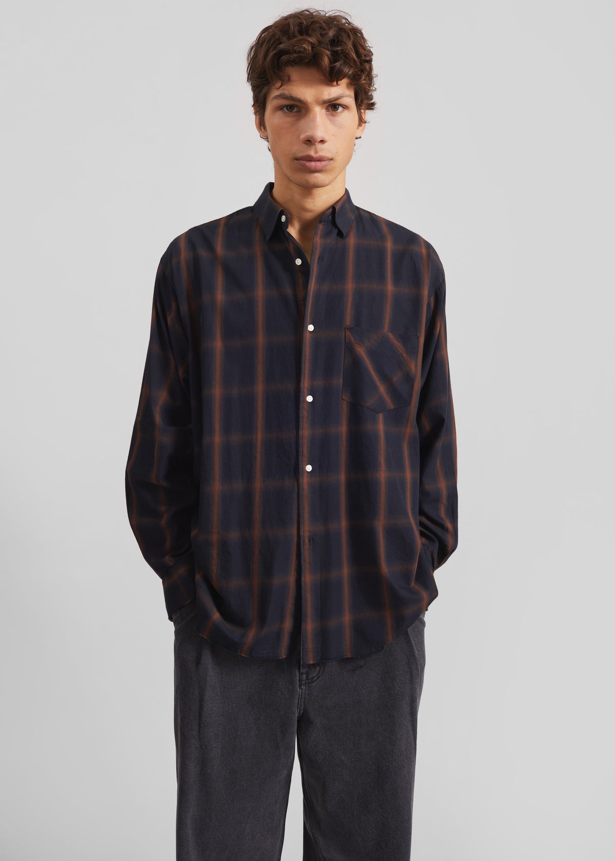 Evald Shirt - Navy Plaid - 5