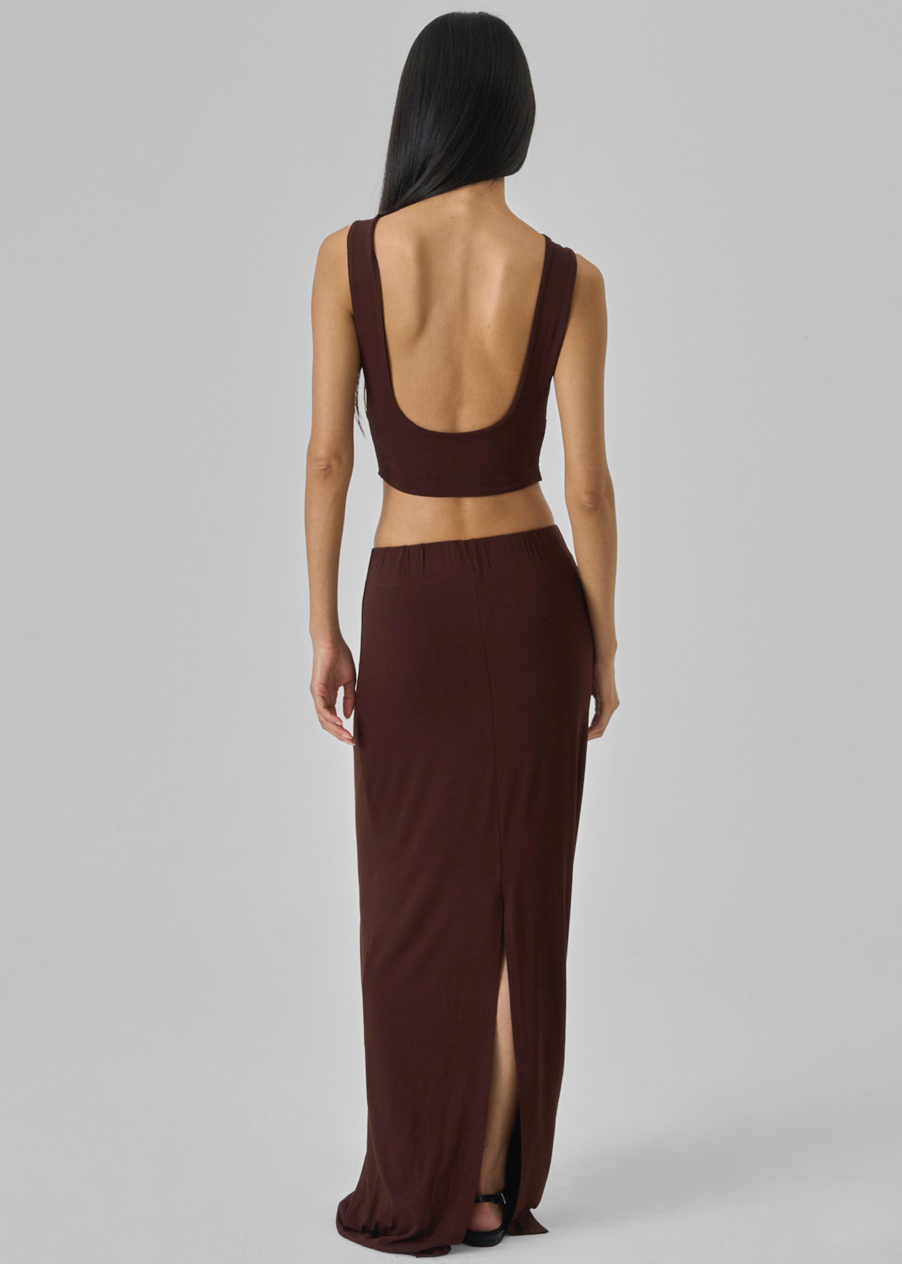 Evangeline Maxi Skirt - Brown - 11