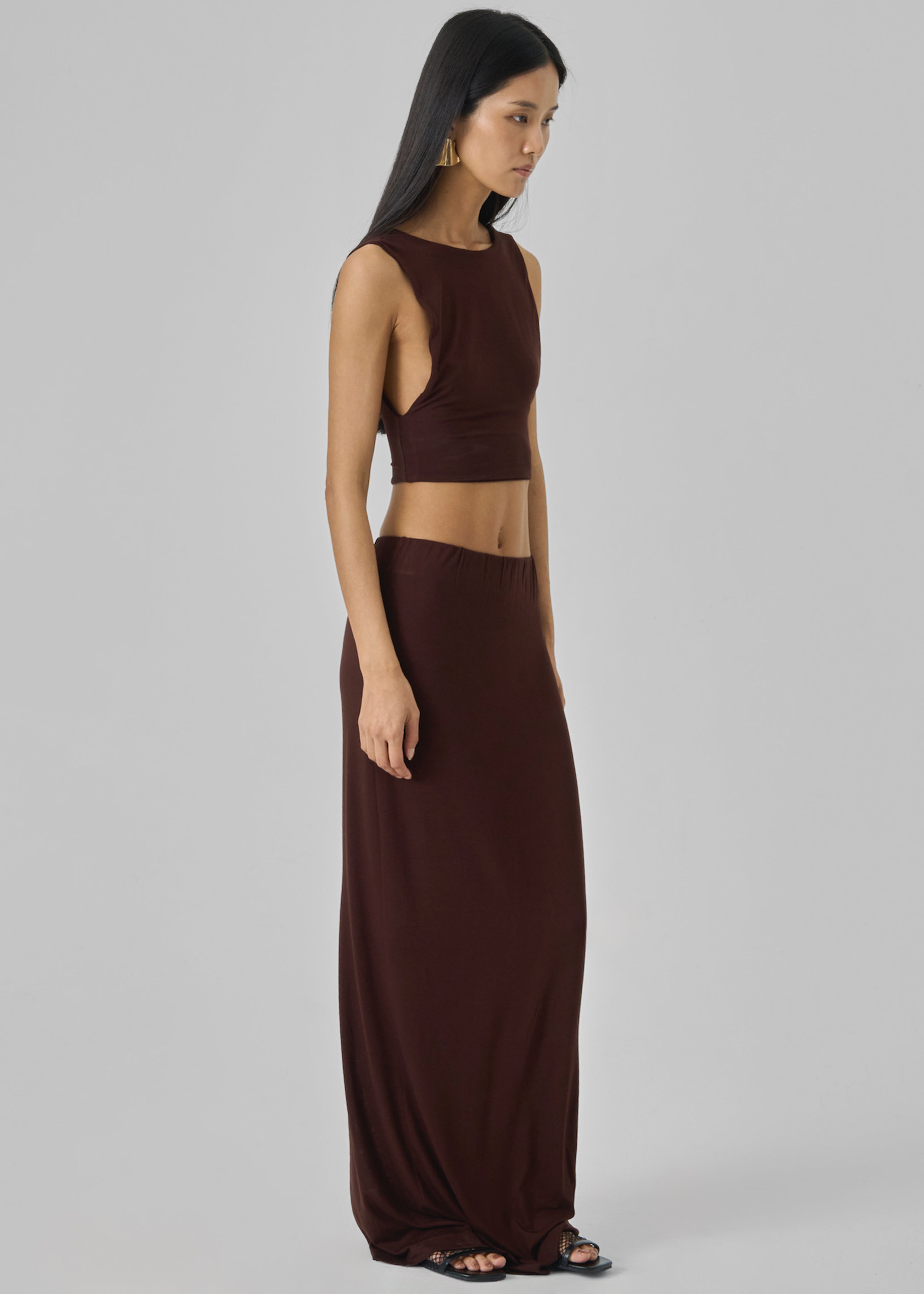 Evangeline Maxi Skirt - Brown - 10