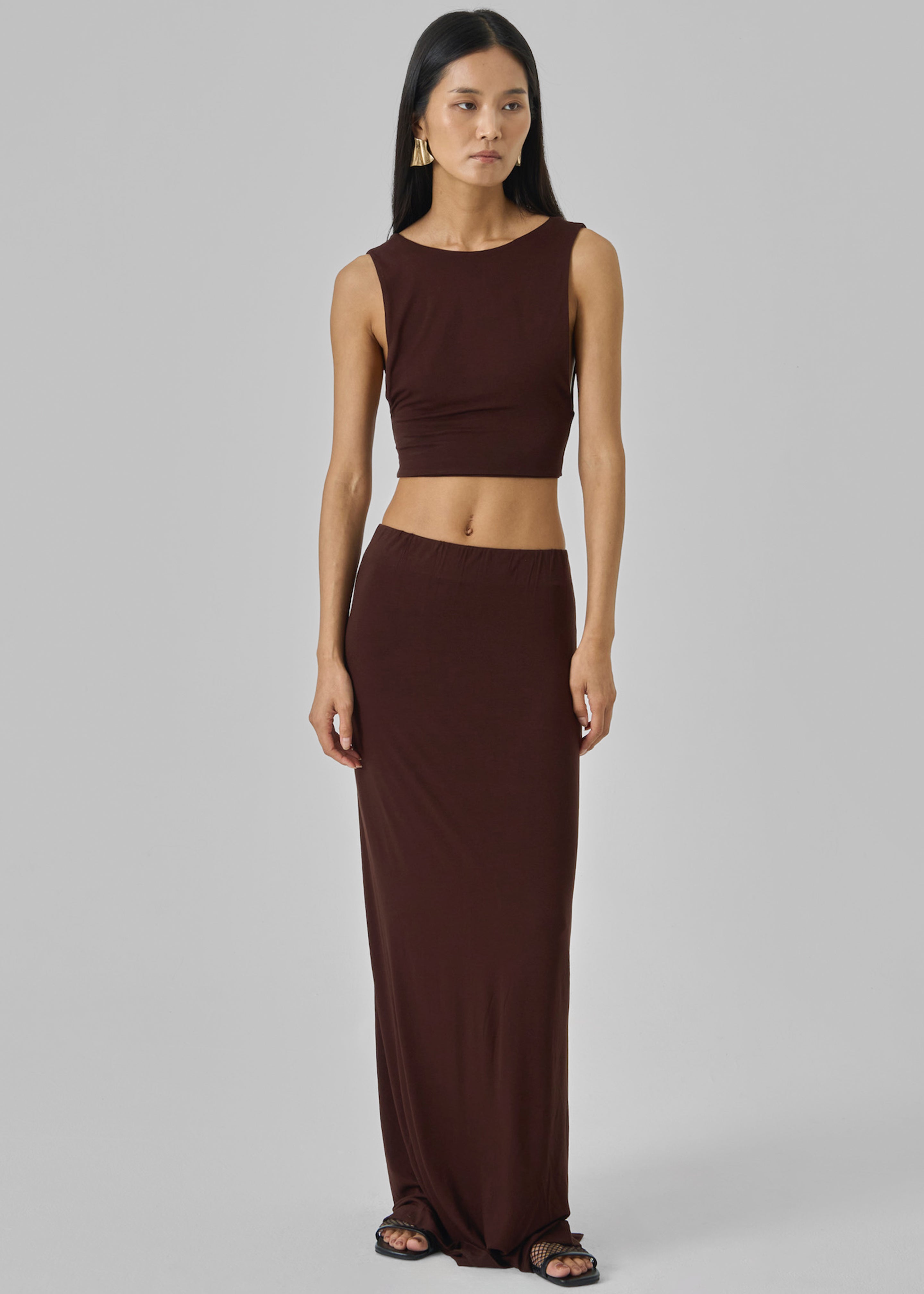 Evangeline Maxi Skirt - Brown - 5