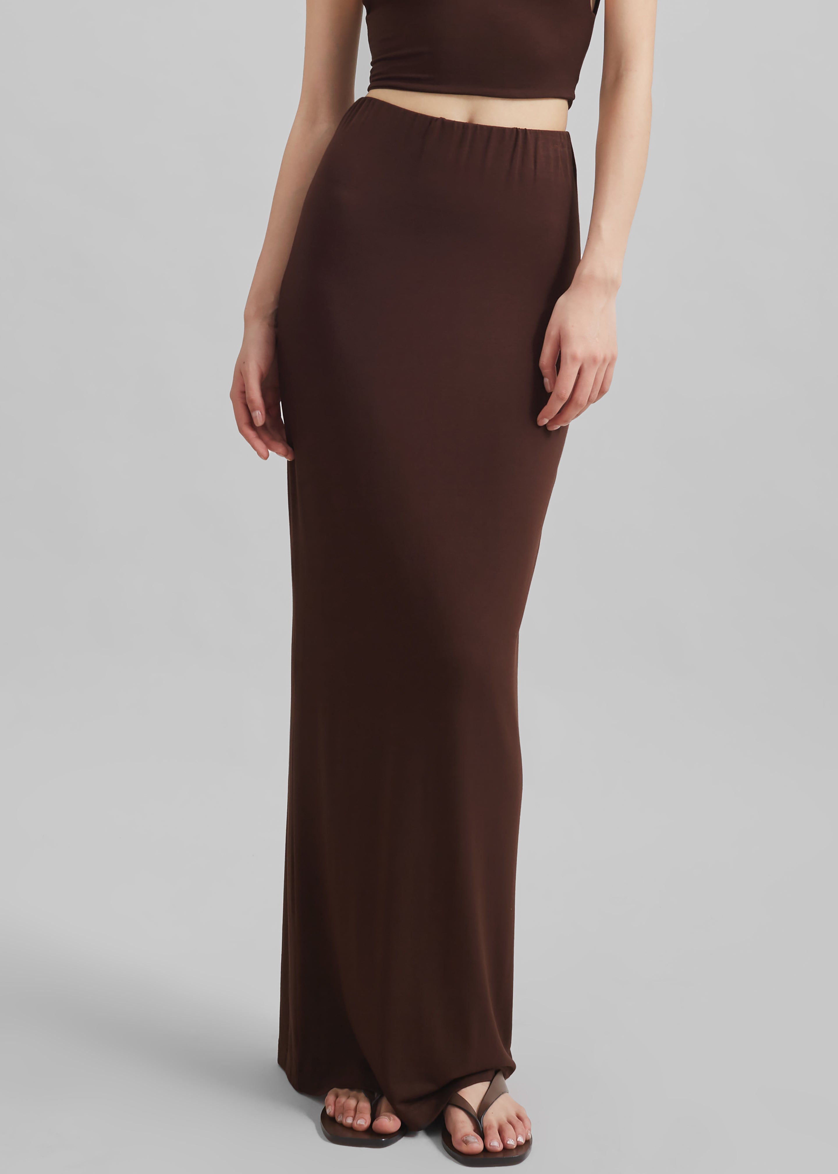 Evangeline Maxi Skirt - Brown - 8