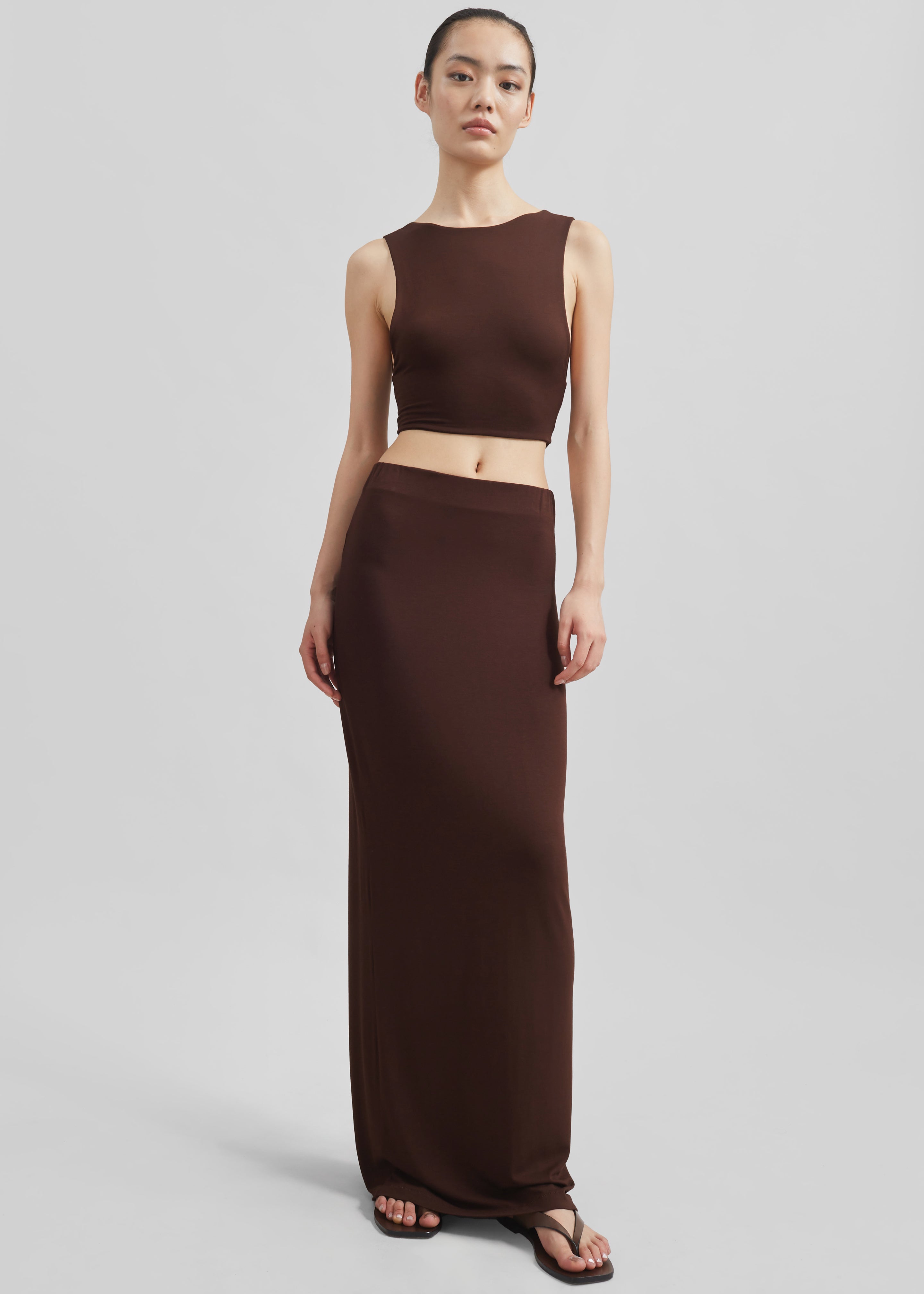 Evangeline Maxi Skirt - Brown - 6