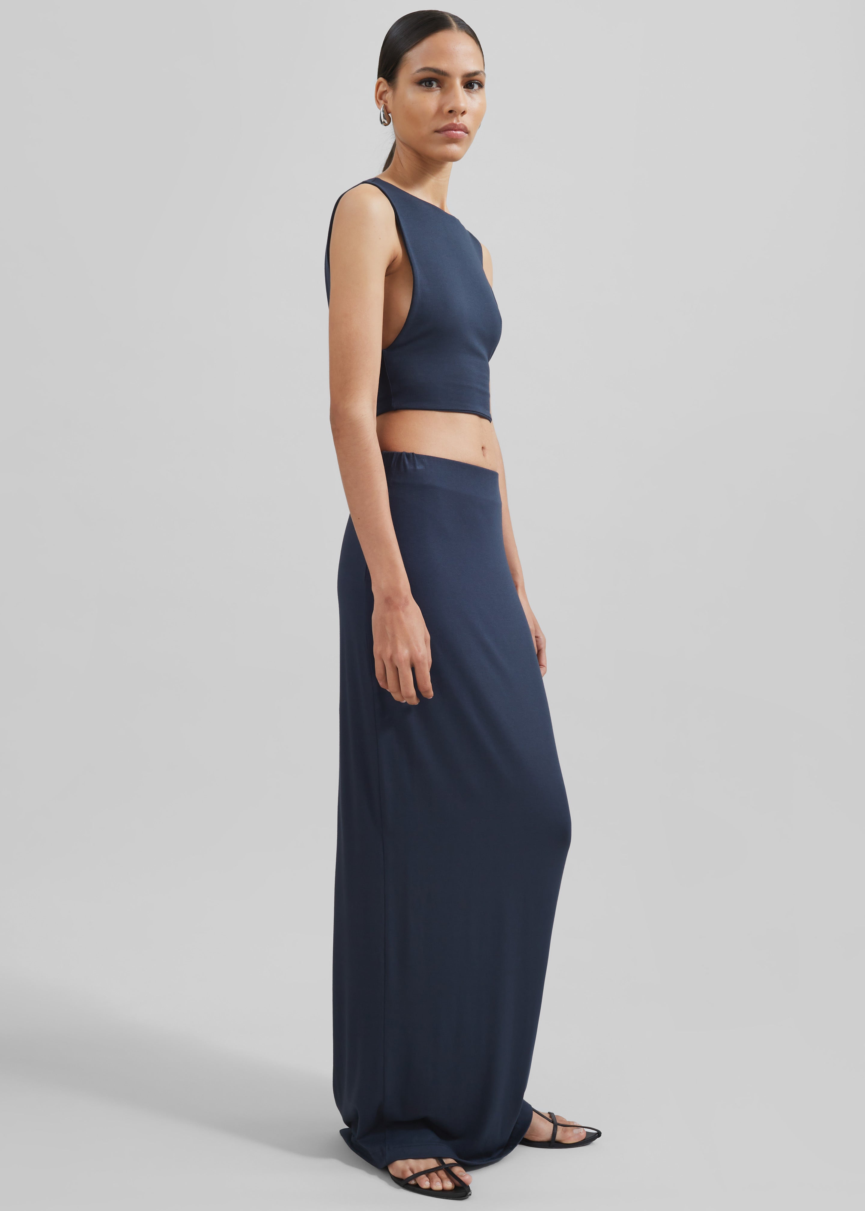 Evangeline Maxi Skirt - Navy - 8