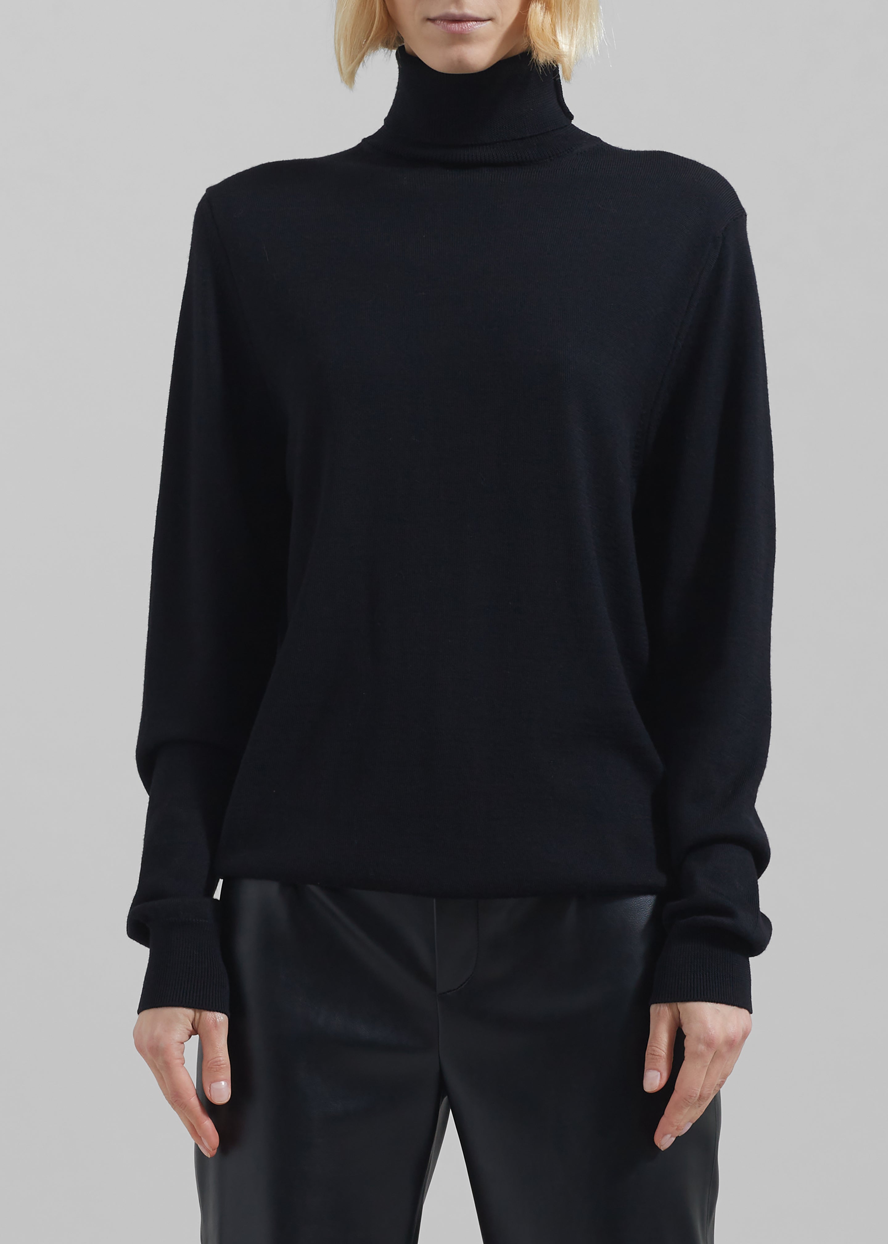 Eve Thin Turtleneck Sweater - Black - 2