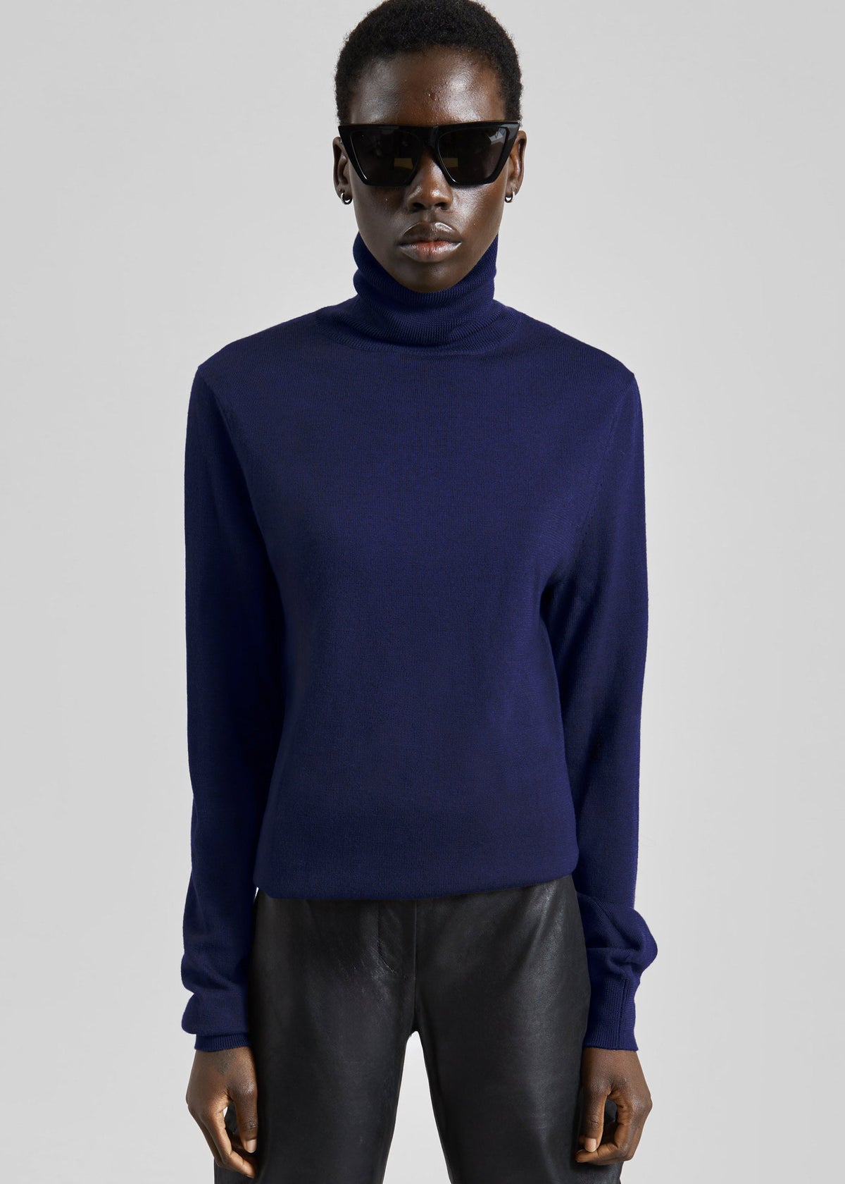 Eve Thin Turtleneck Sweater - Blue - 3