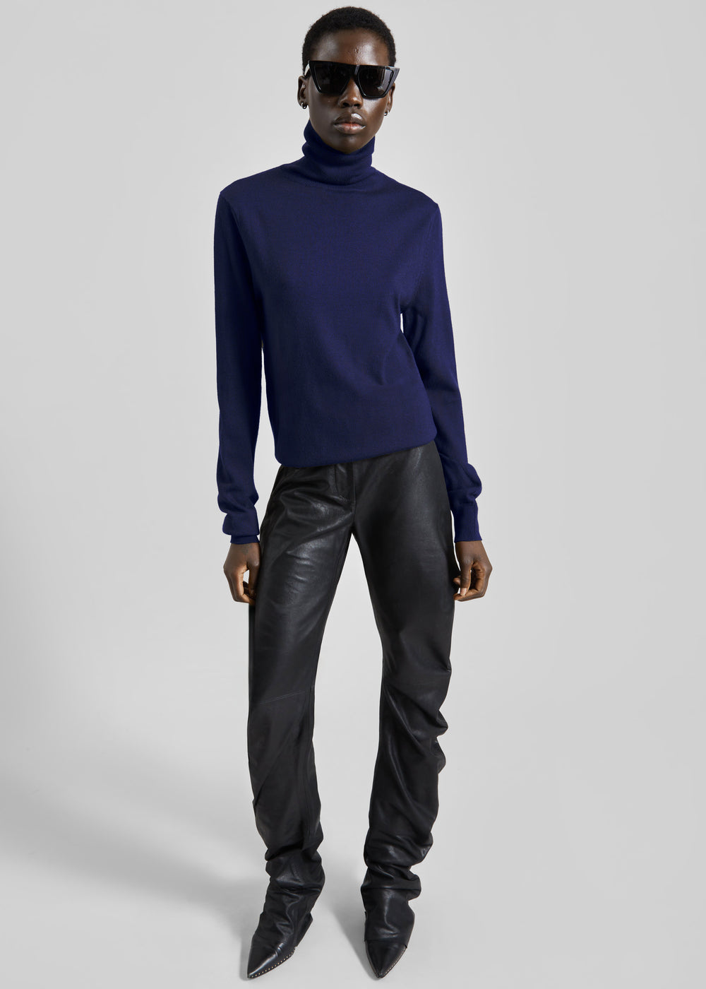 Eve Thin Turtleneck Sweater - Blue