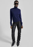 Eve Thin Turtleneck Sweater - Blue