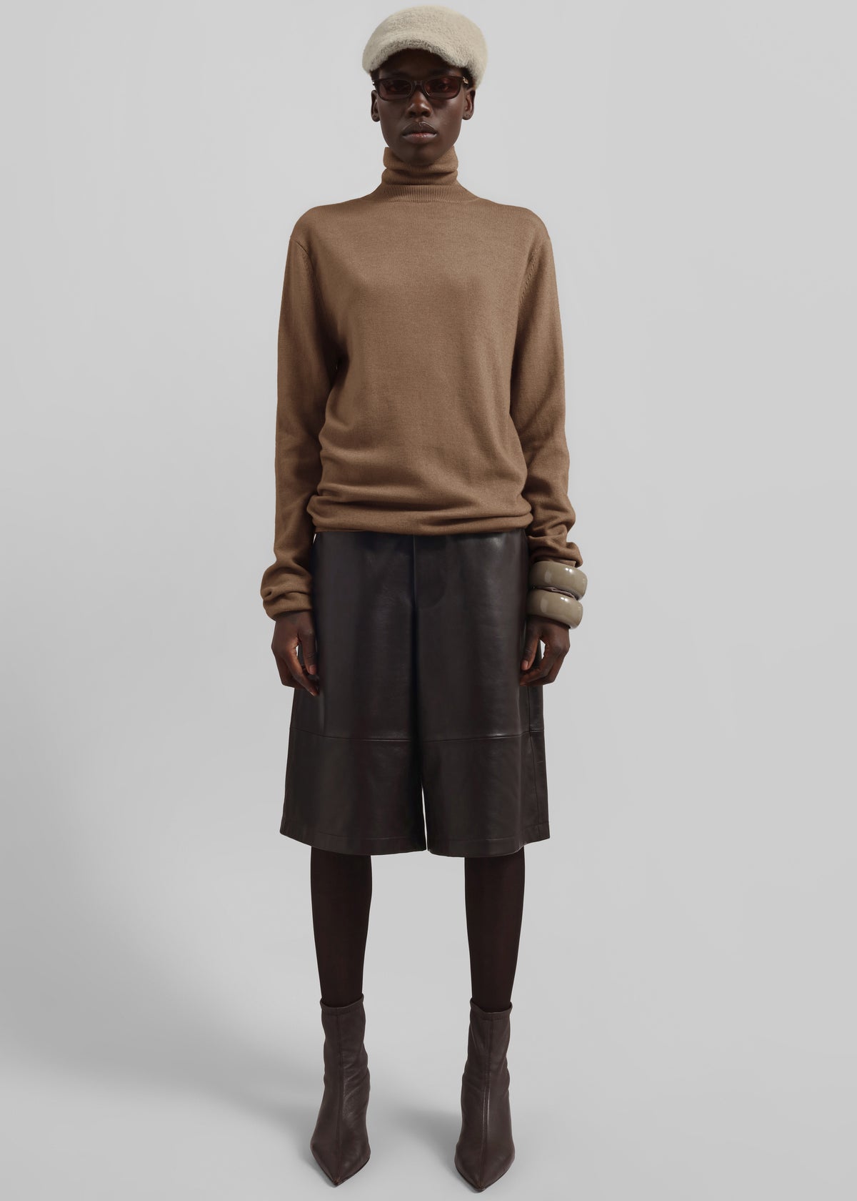 Eve Thin Turtleneck Sweater - Camel - 5