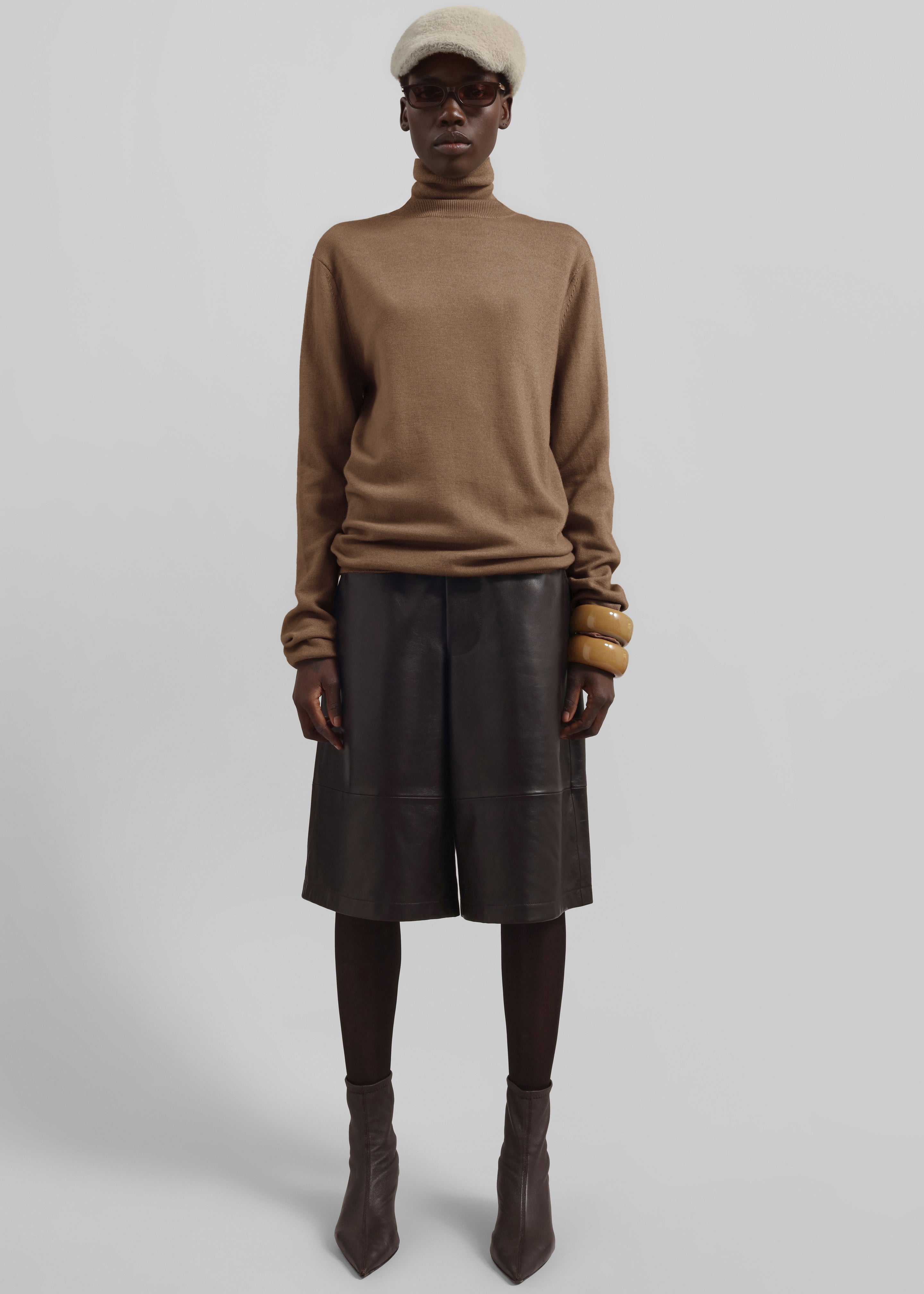 Eve Thin Turtleneck Sweater - Camel - 5