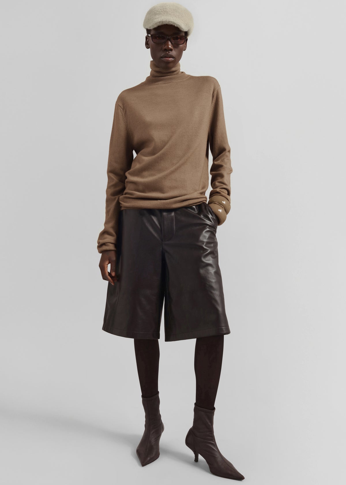 Eve Thin Turtleneck Sweater - Camel - 3