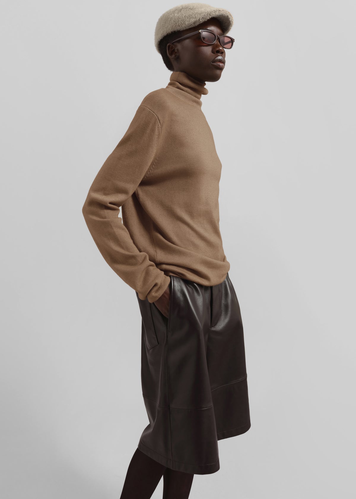Eve Thin Turtleneck Sweater - Camel - 4