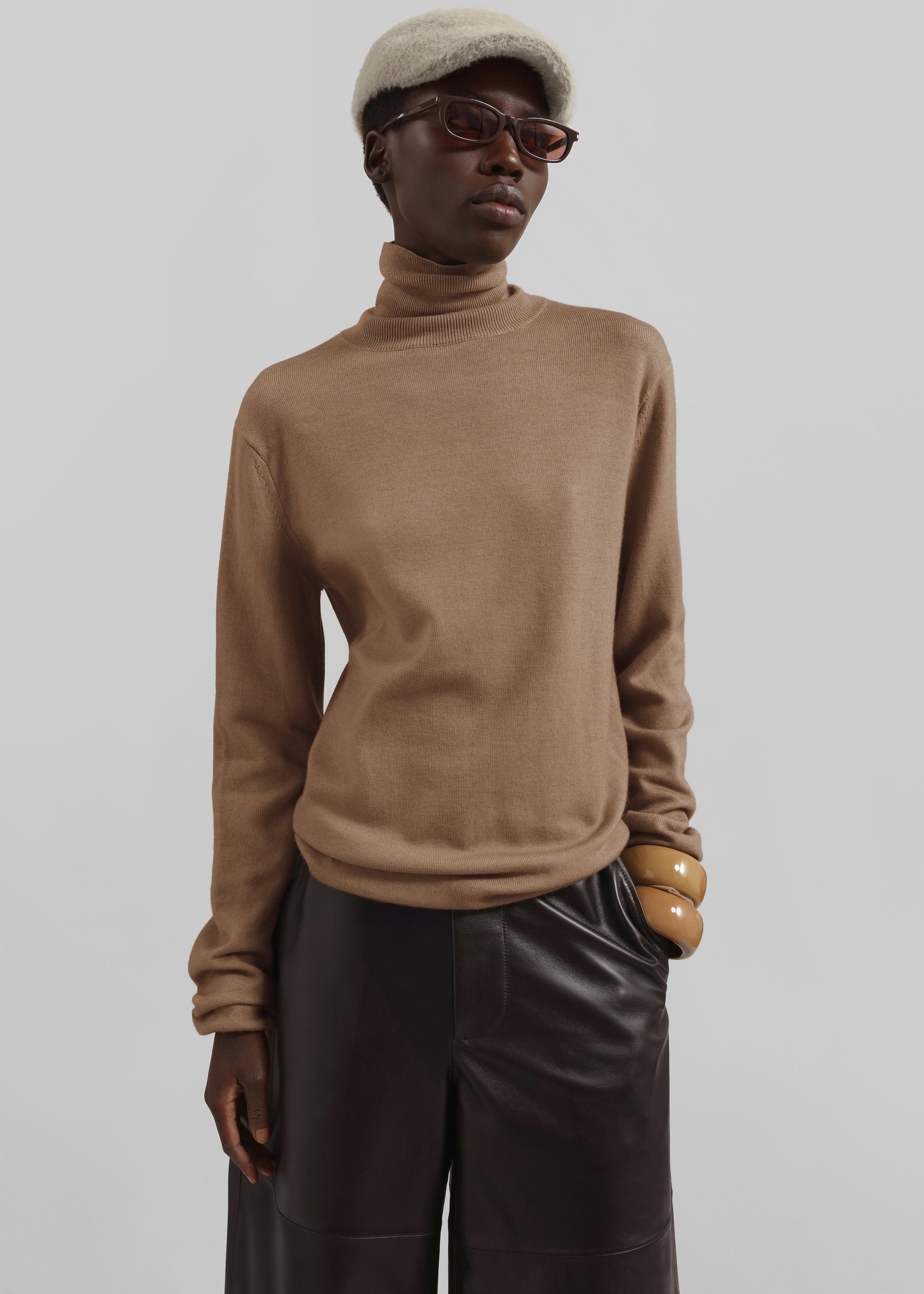 Shop the look image for Eve Thin Turtleneck Sweater - Camel