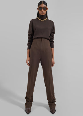 Eve Thin Turtleneck Sweater - Dark Brown