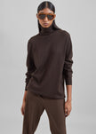 Eve Thin Turtleneck Sweater - Dark Brown