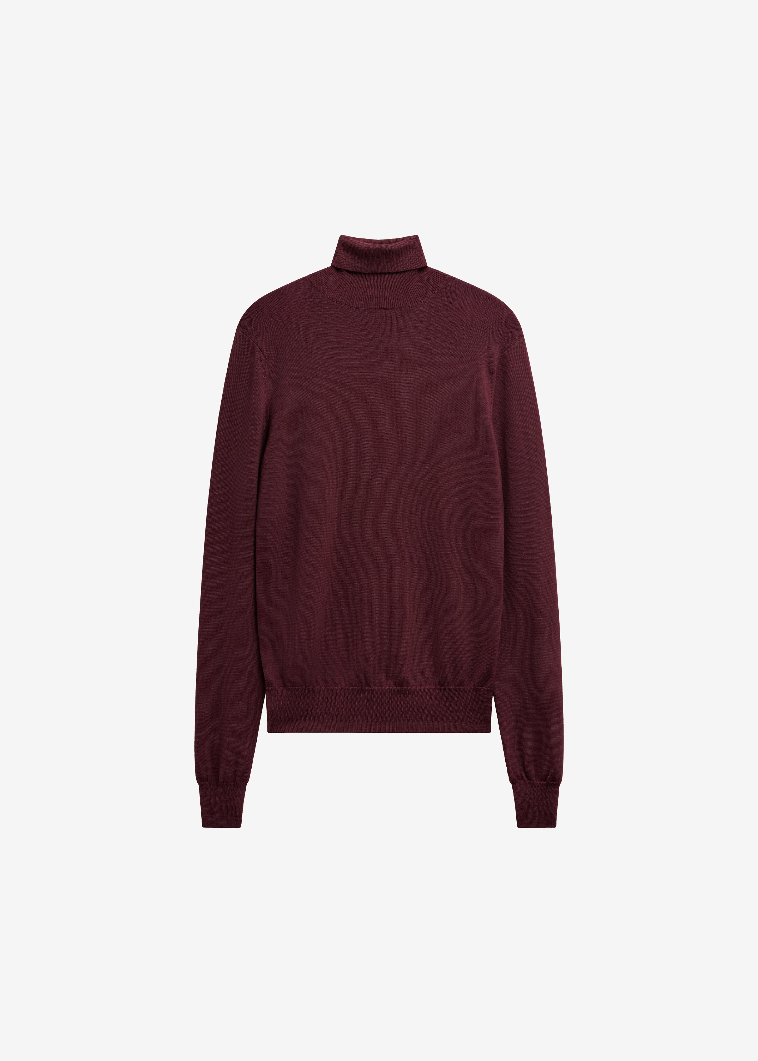 Eve Thin Turtleneck Sweater - Burgundy - 10