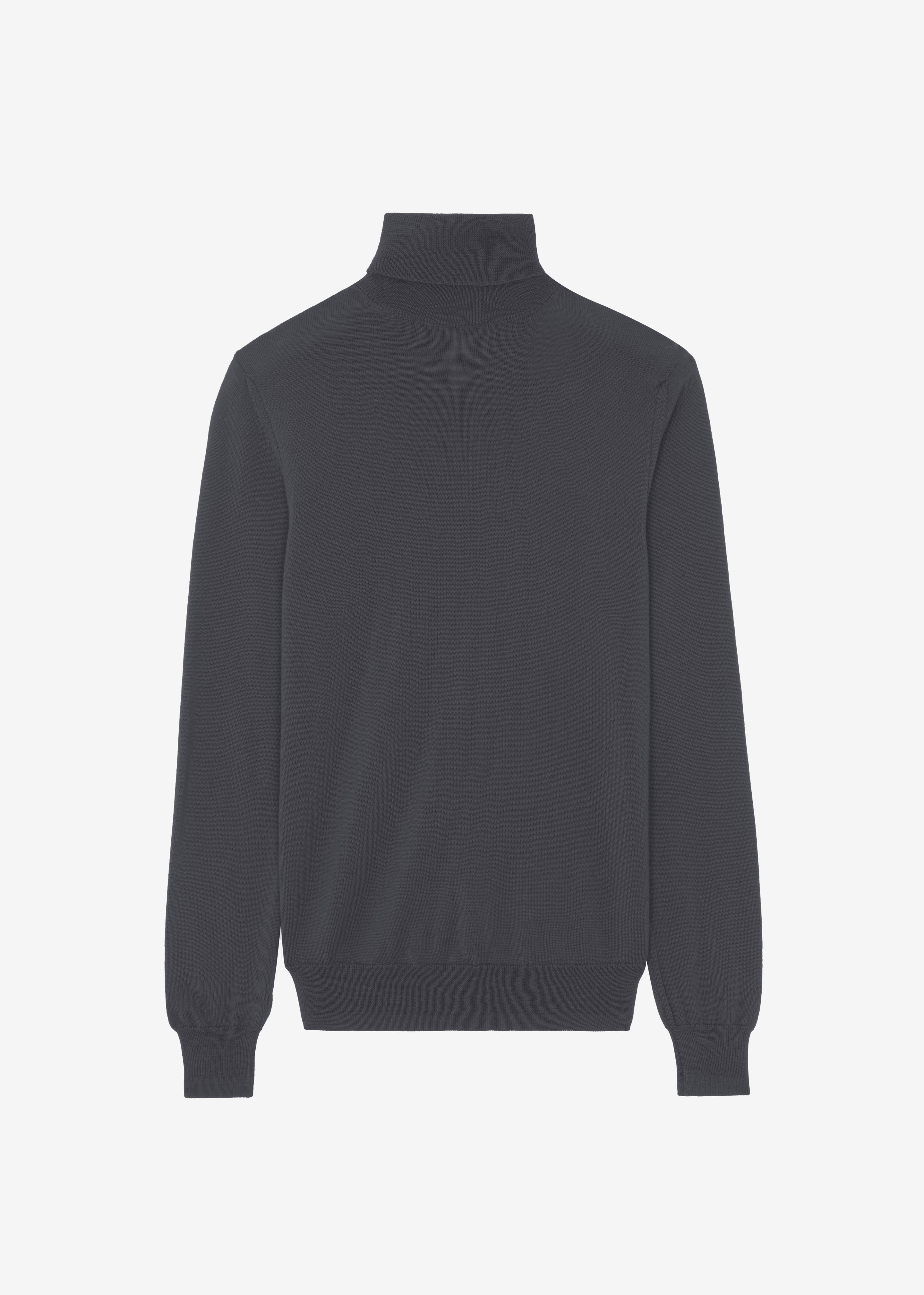 Eve Thin Turtleneck Sweater - Dark Grey Melange - 11