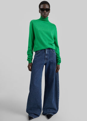 Eve Thin Turtleneck Sweater - Green