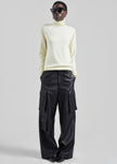 Eve Thin Turtleneck Sweater - Pale Yellow