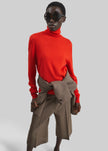 Eve Thin Turtleneck Sweater - Red