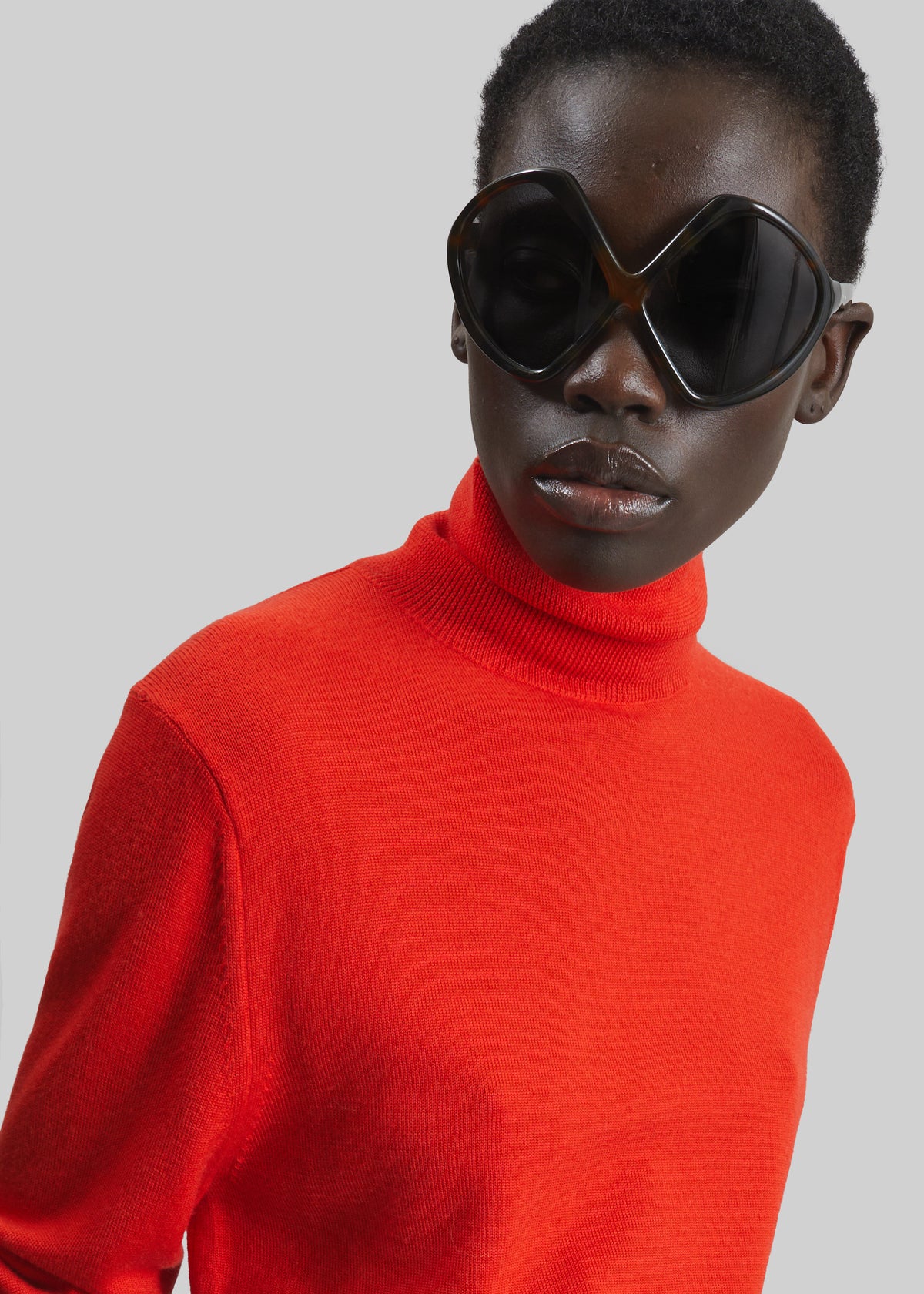 Eve Thin Turtleneck Sweater - Red - 5