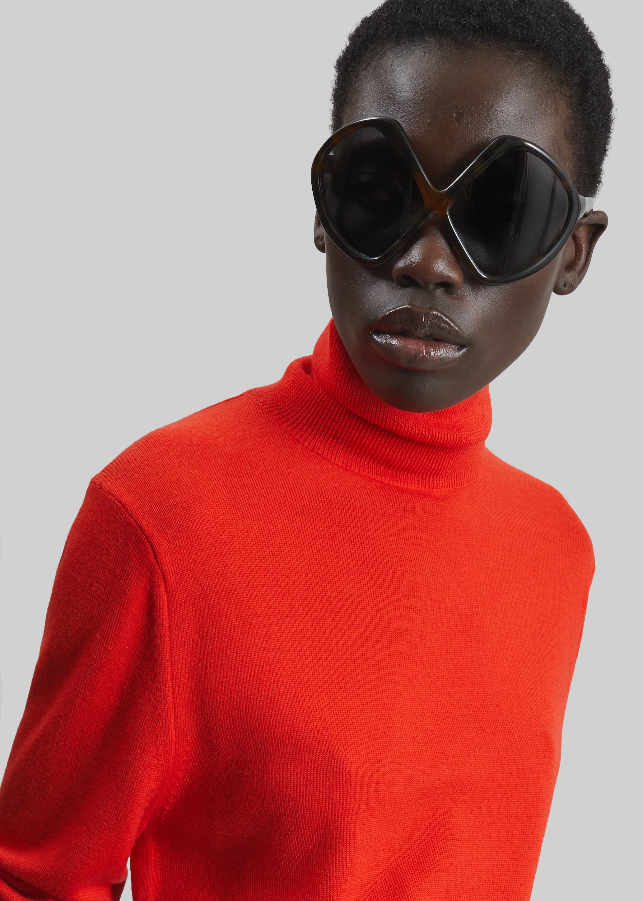 Eve Thin Turtleneck Sweater - Red - 5