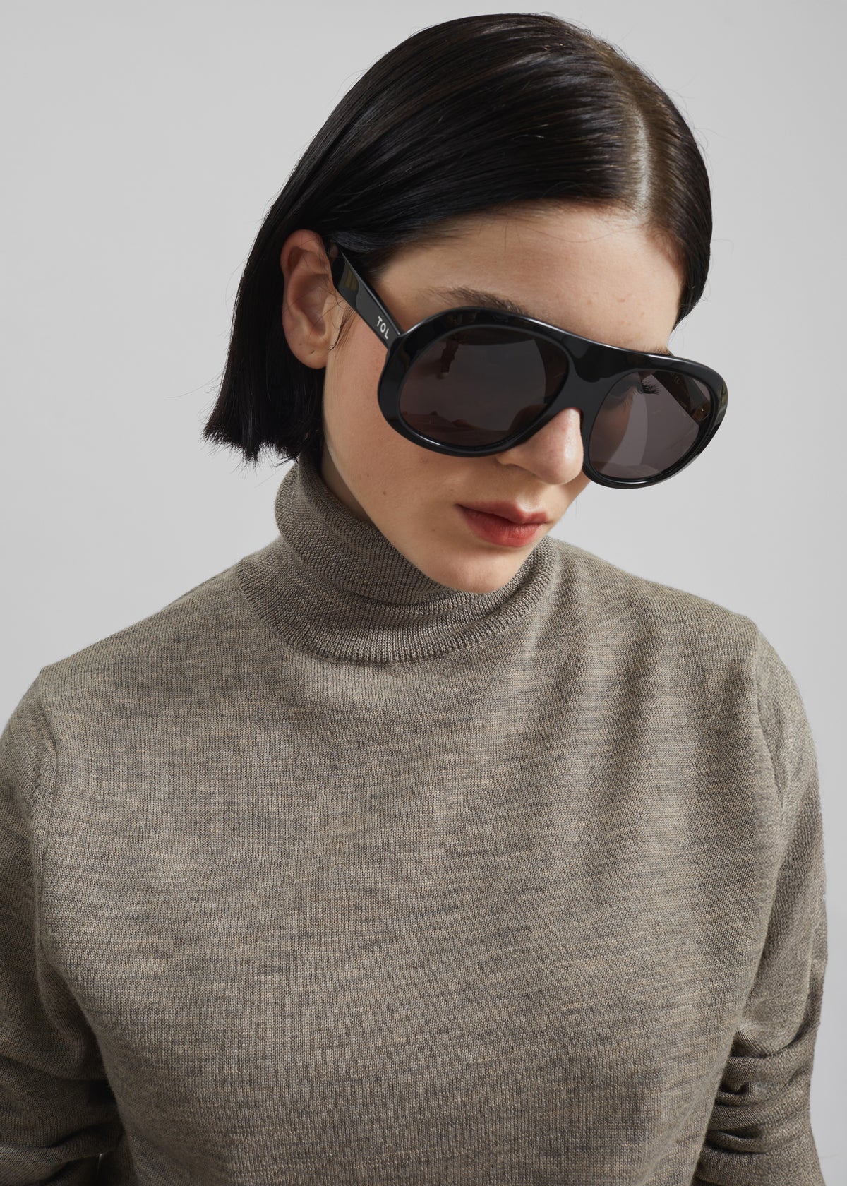 Eve Thin Turtleneck Sweater - Taupe - 2