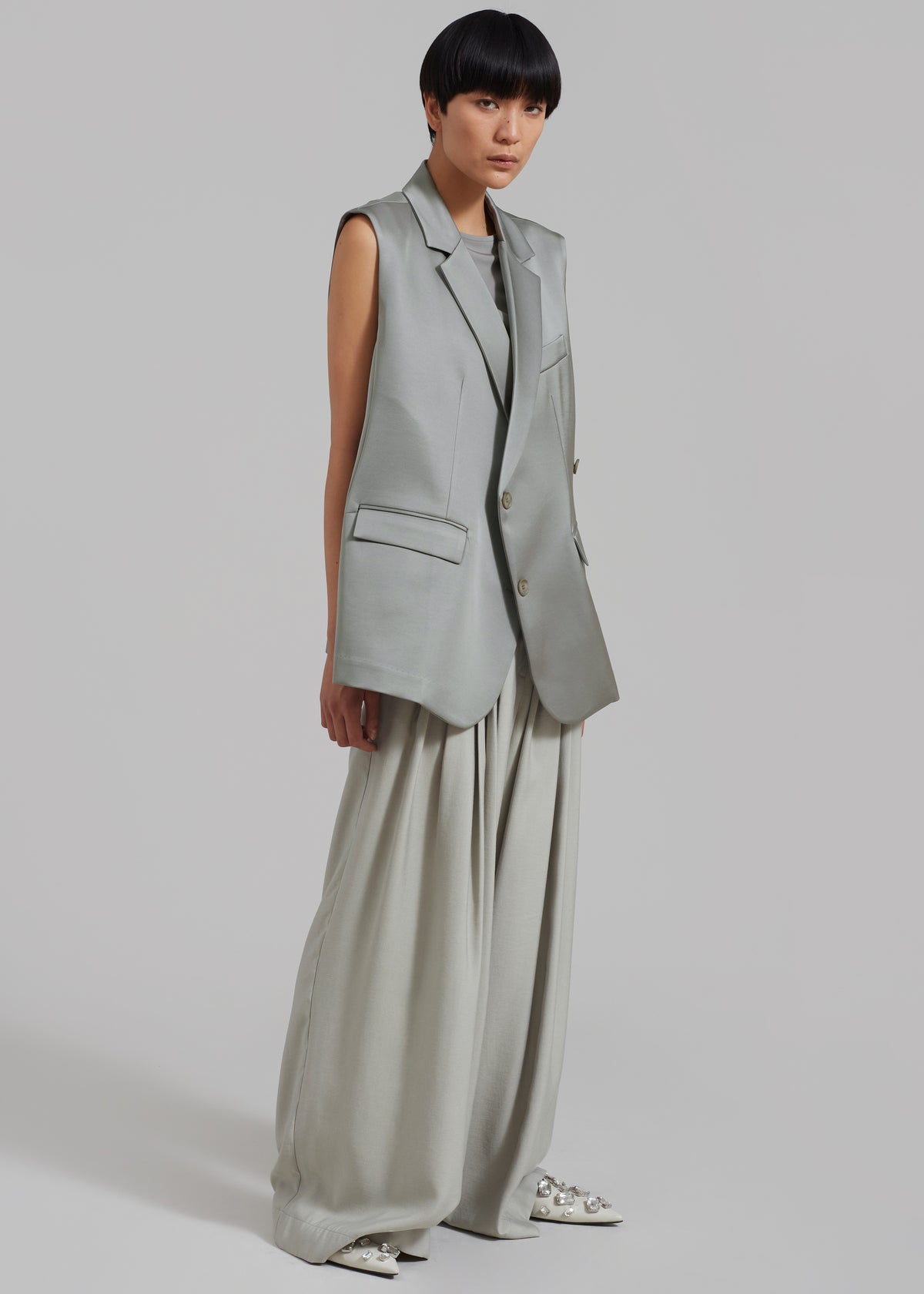 Everly Satin Vest - Eucalyptus - 4