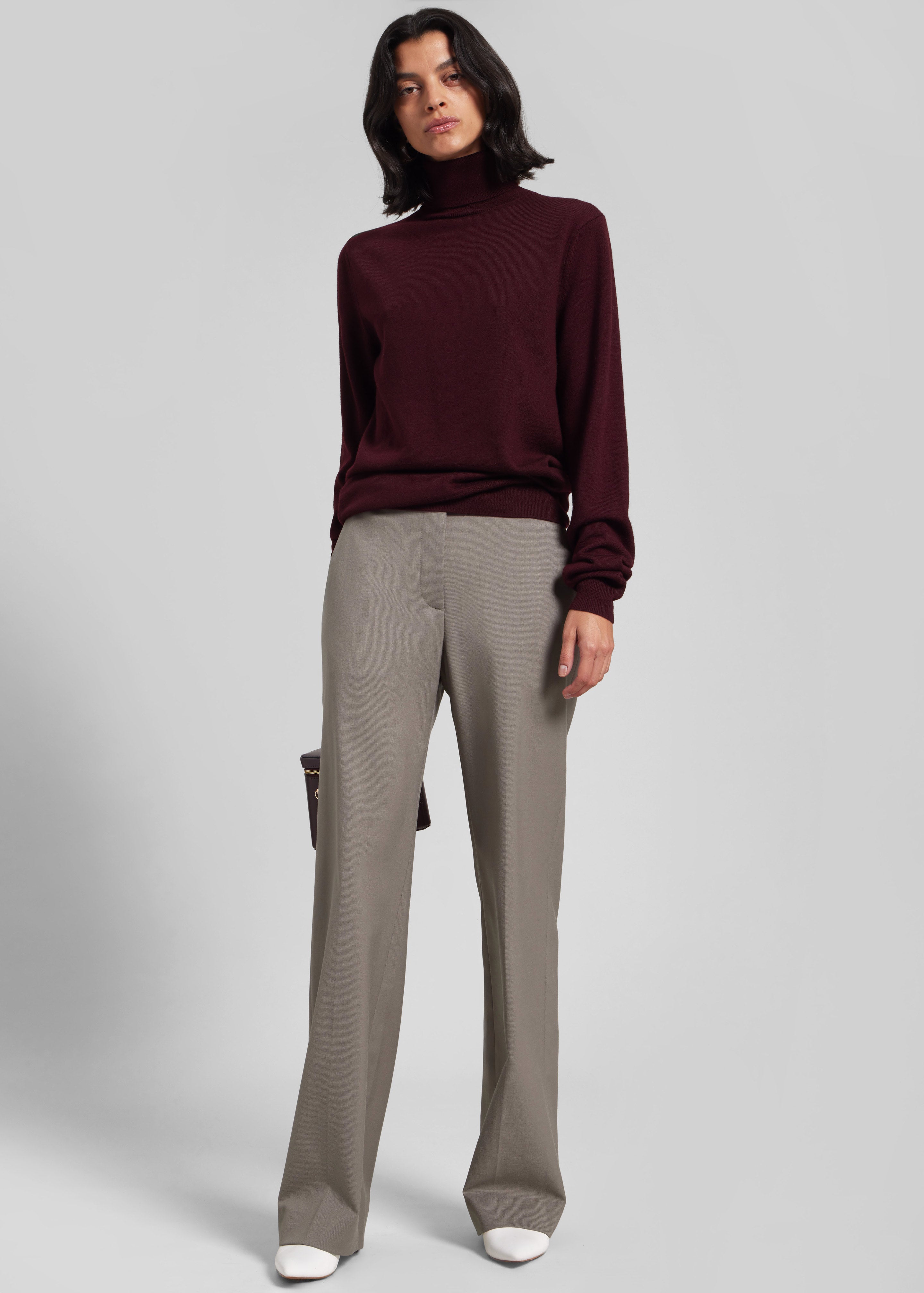 Eve Thin Turtleneck Sweater - Burgundy - 4