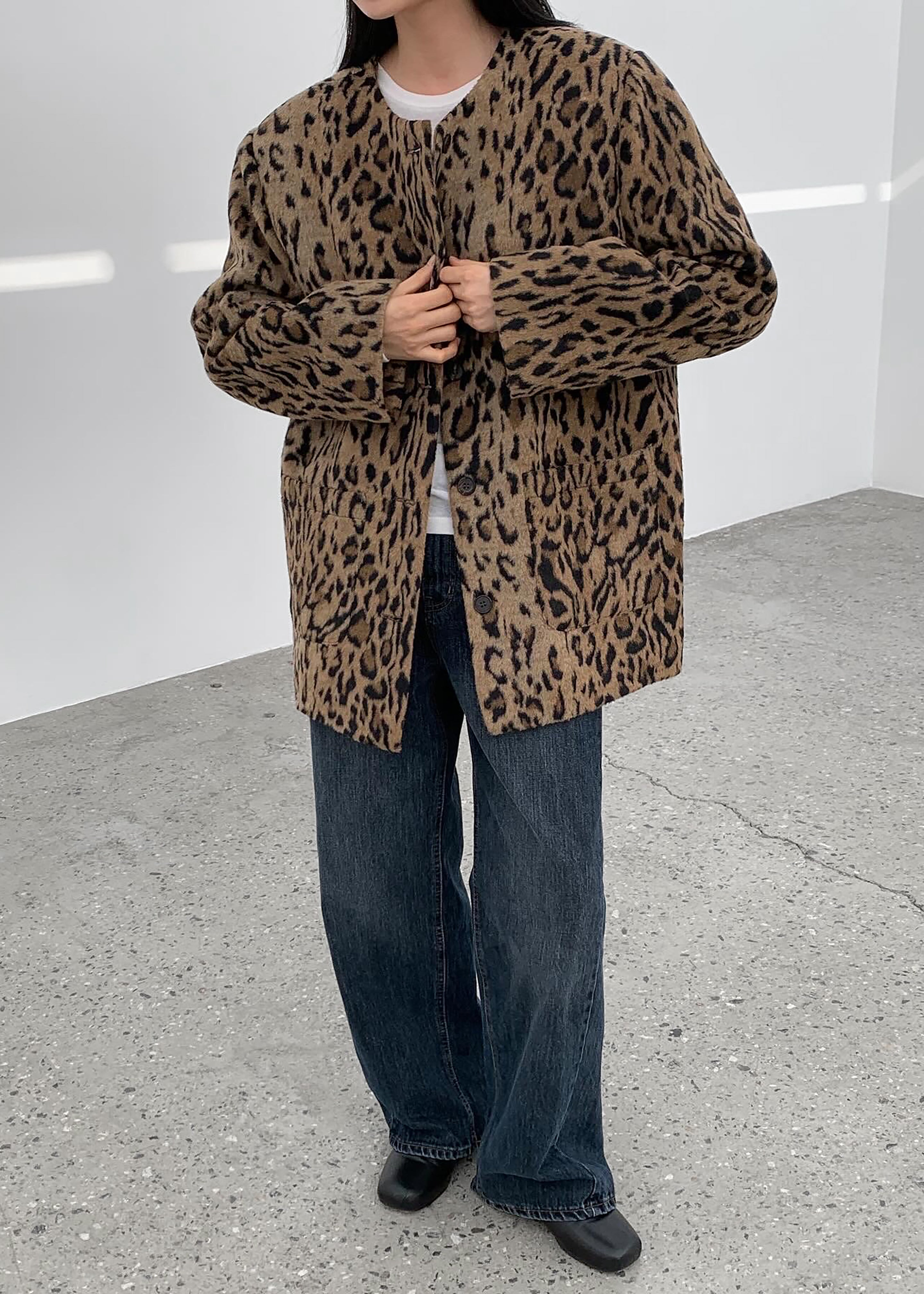 Evolene Boxy Jacket - Leopard Brown - 7