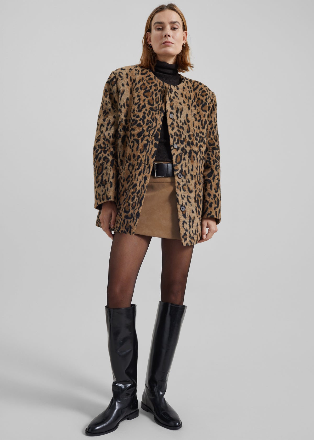 Evolene Boxy Jacket - Leopard Brown - 3