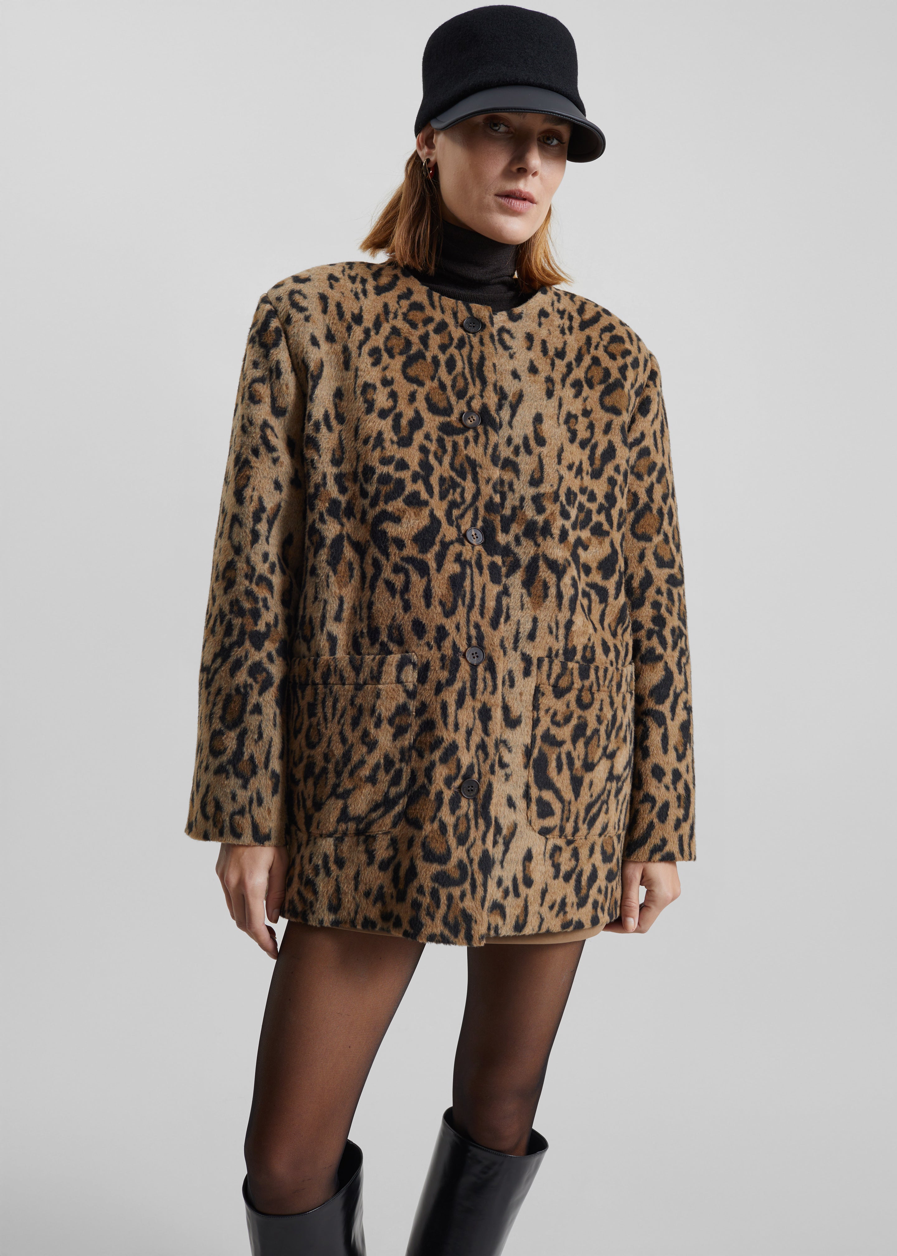 Evolene Boxy Jacket - Leopard Brown - 4