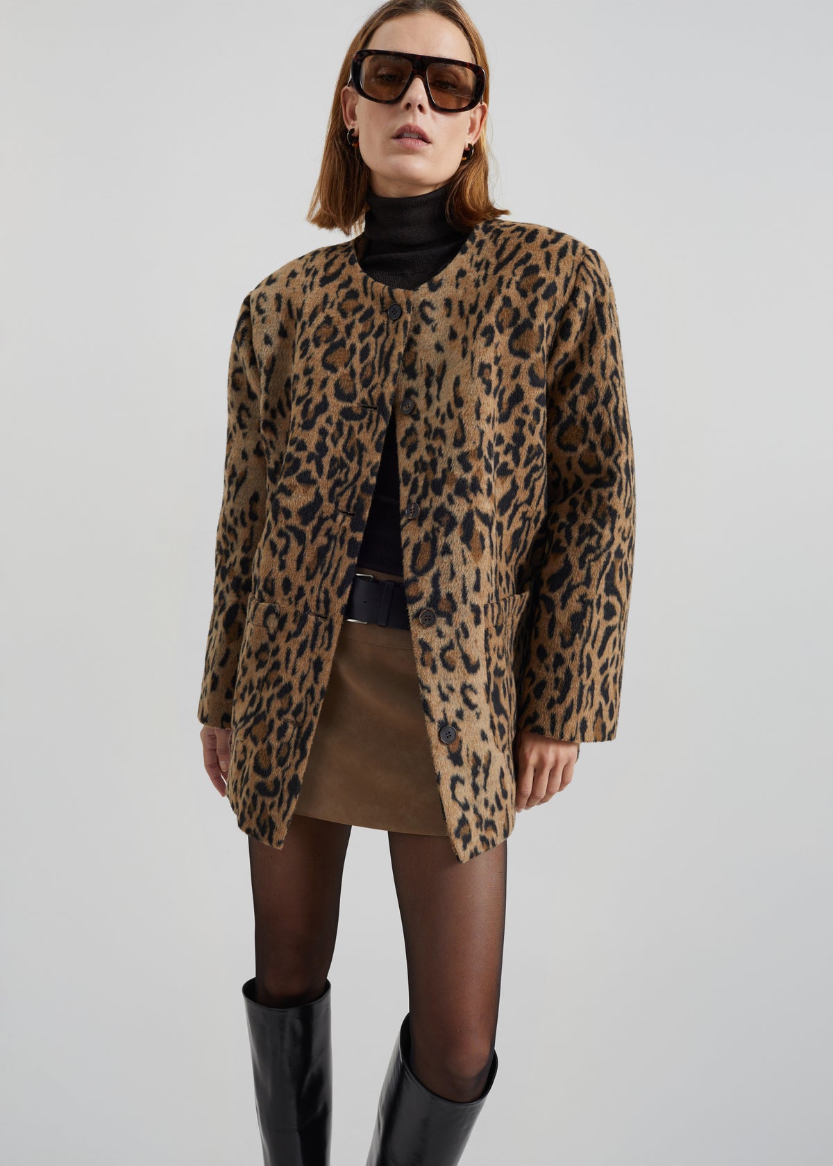 Evolene Boxy Jacket - Leopard Brown - 1