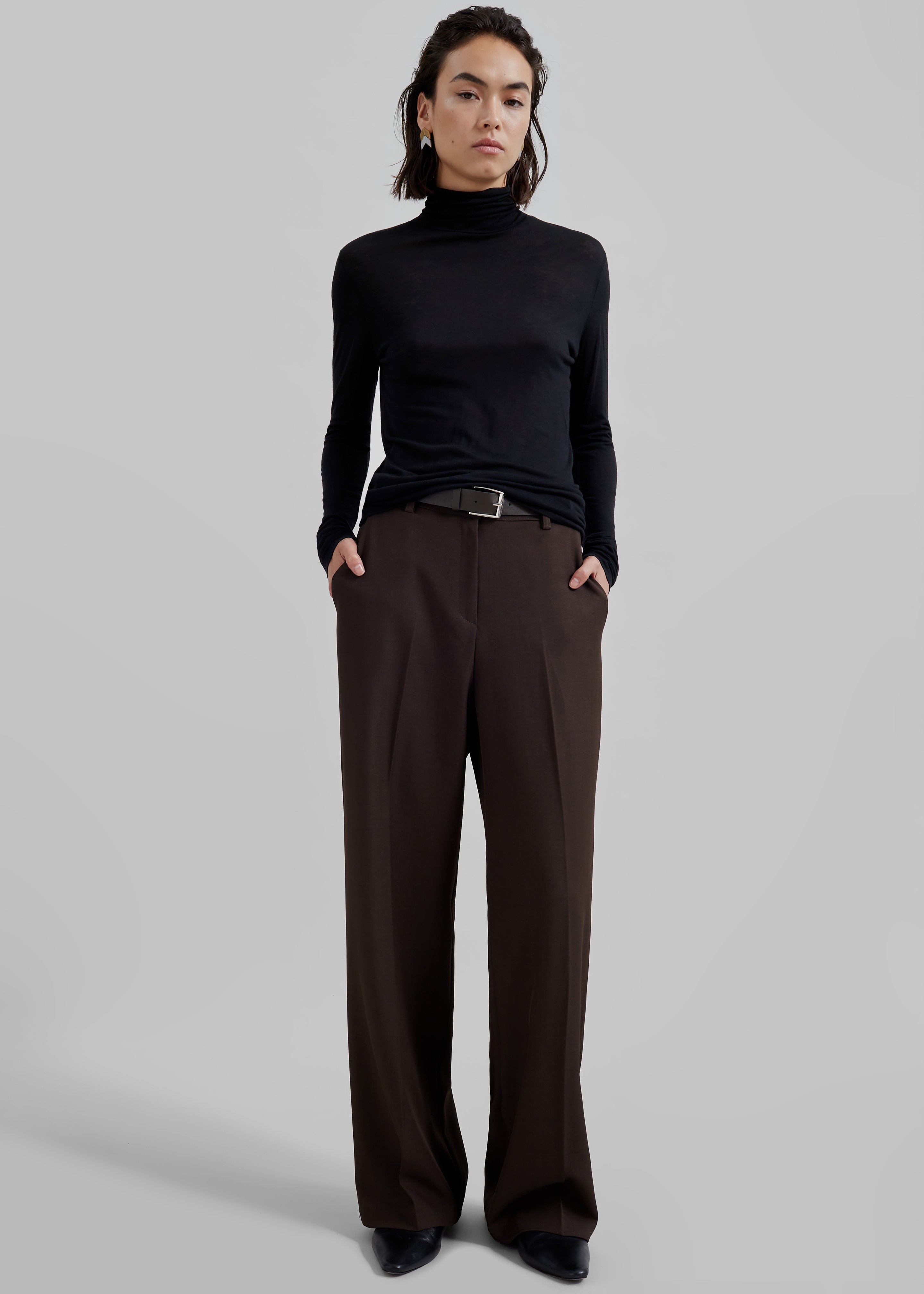 Evren Sheer Turtleneck - Black – The Frankie Shop