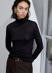 Evren Sheer Turtleneck - Black