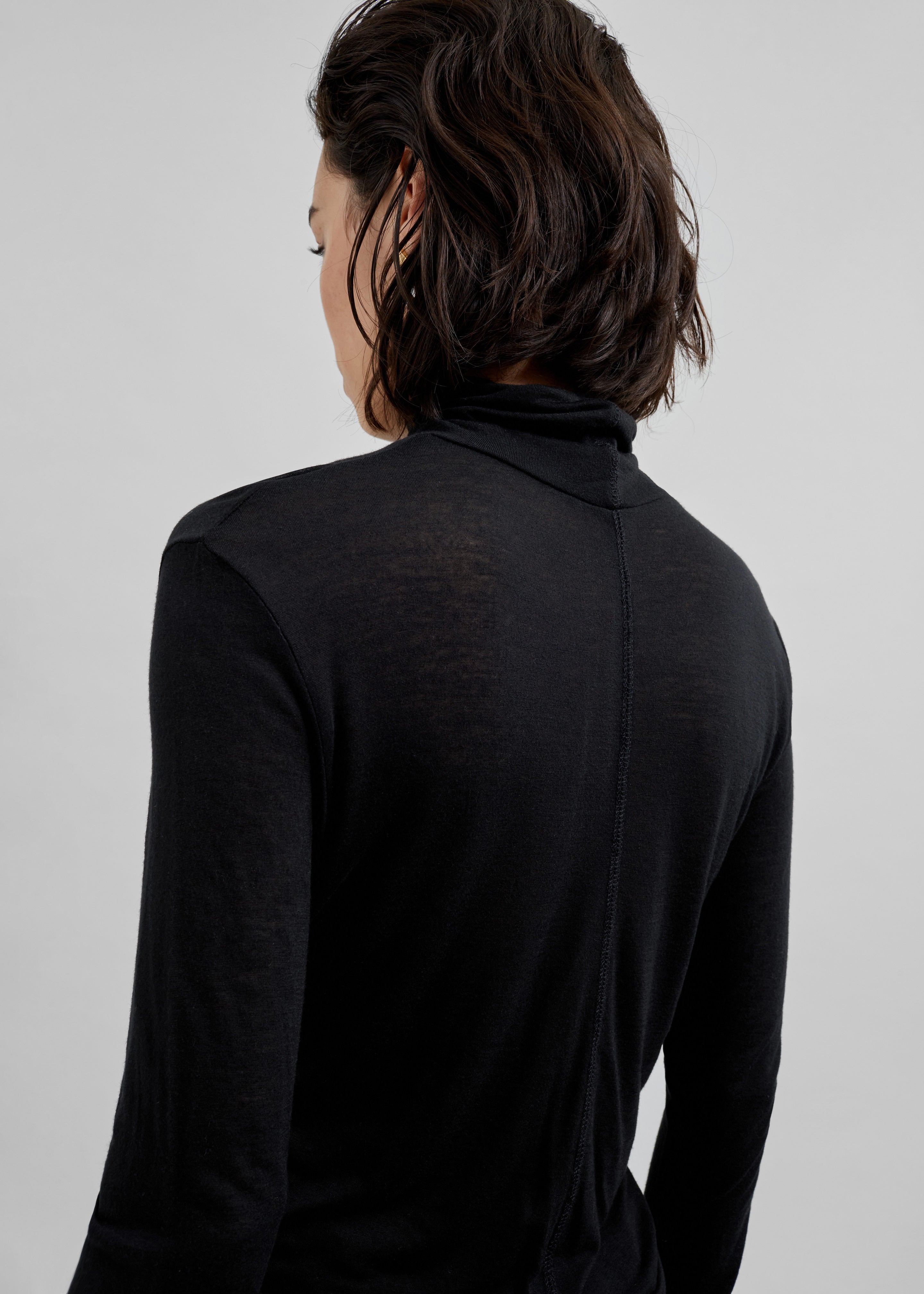 Evren Sheer Turtleneck - Black – The Frankie Shop